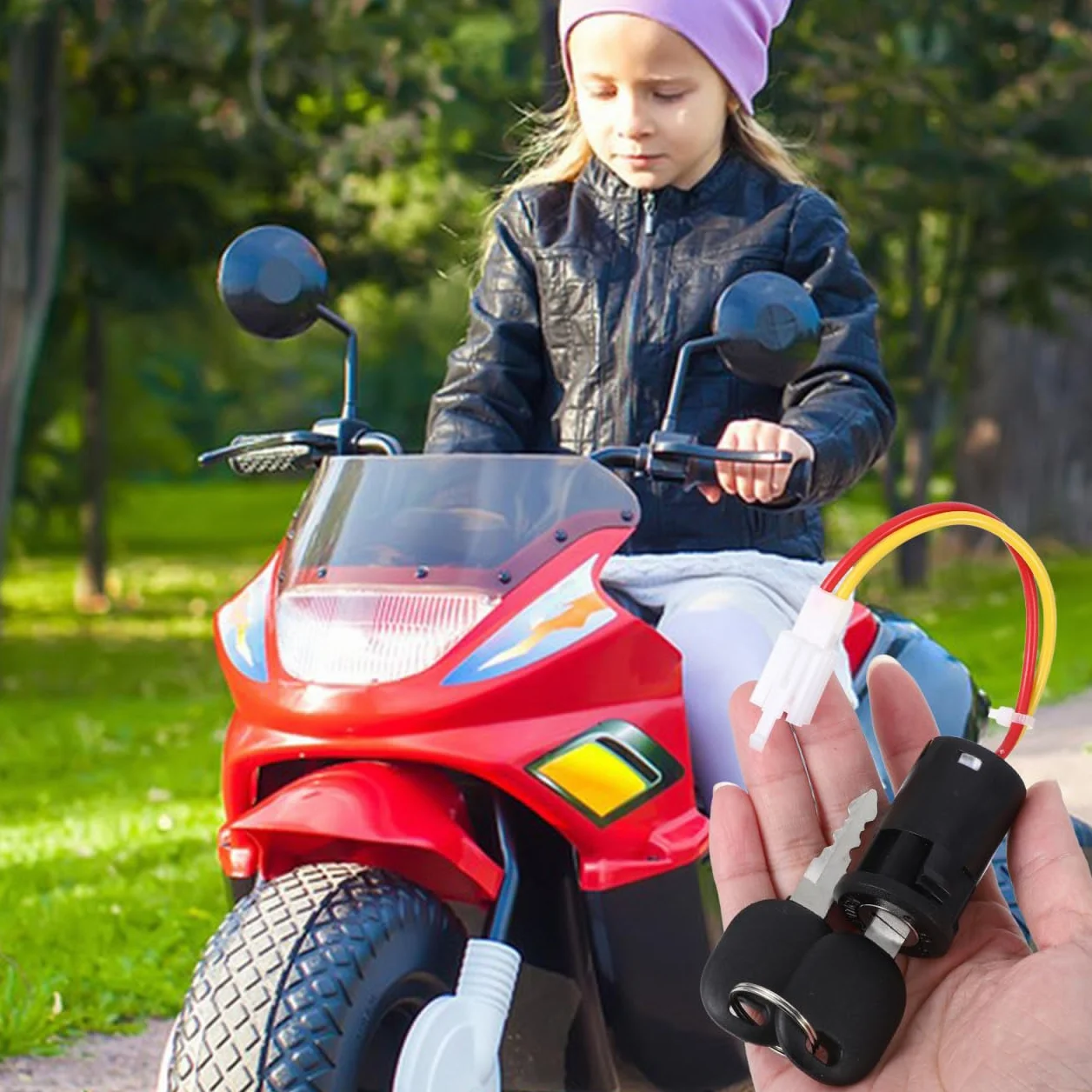 iplusmile Interruptor De Llave Para Coche Eléctrico Infantil Impermeable 7.48X1.18X1.18In