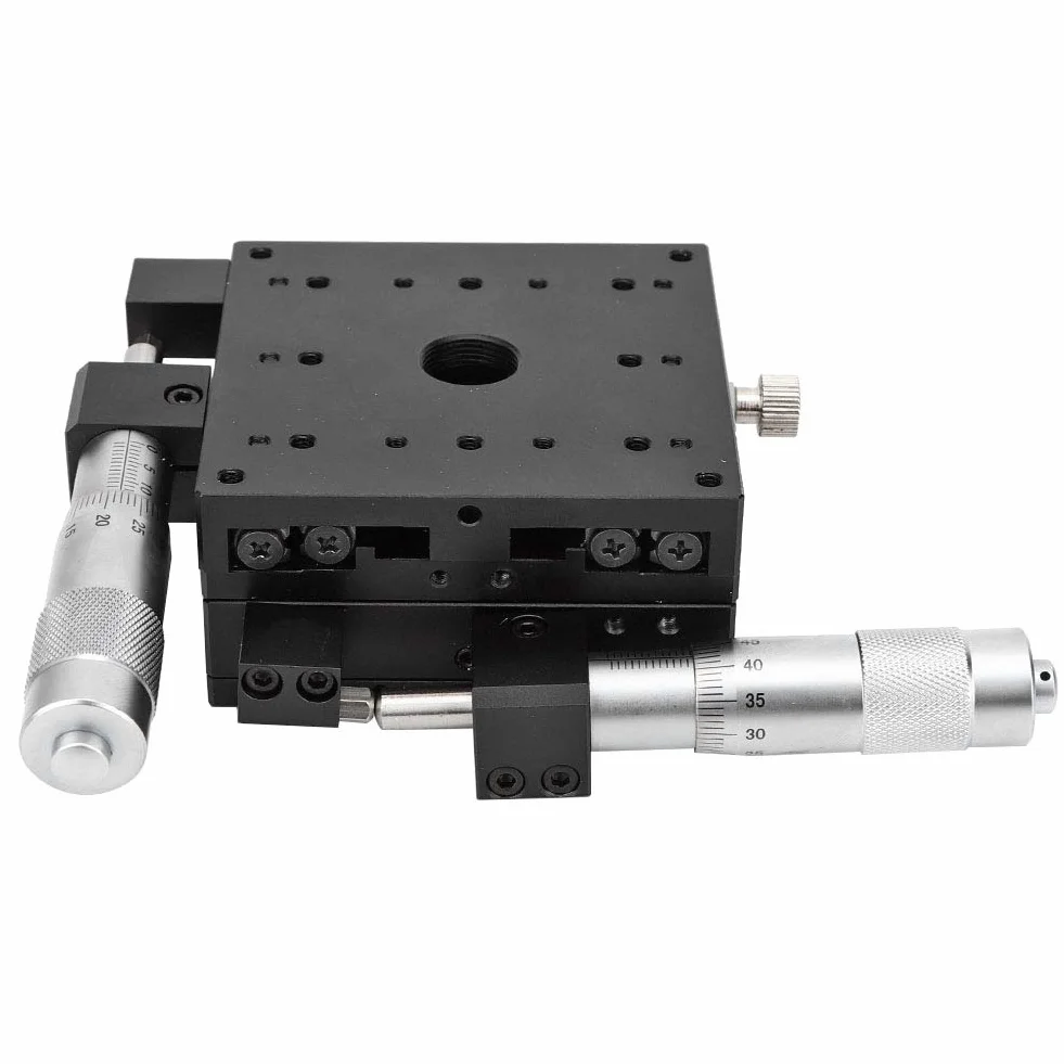 Rodillo de Ajuste Fino Manual XY Etapas L 80x80x40 Mm - SEMY80-AS Etapas XY L para Control Preciso y de Movimiento