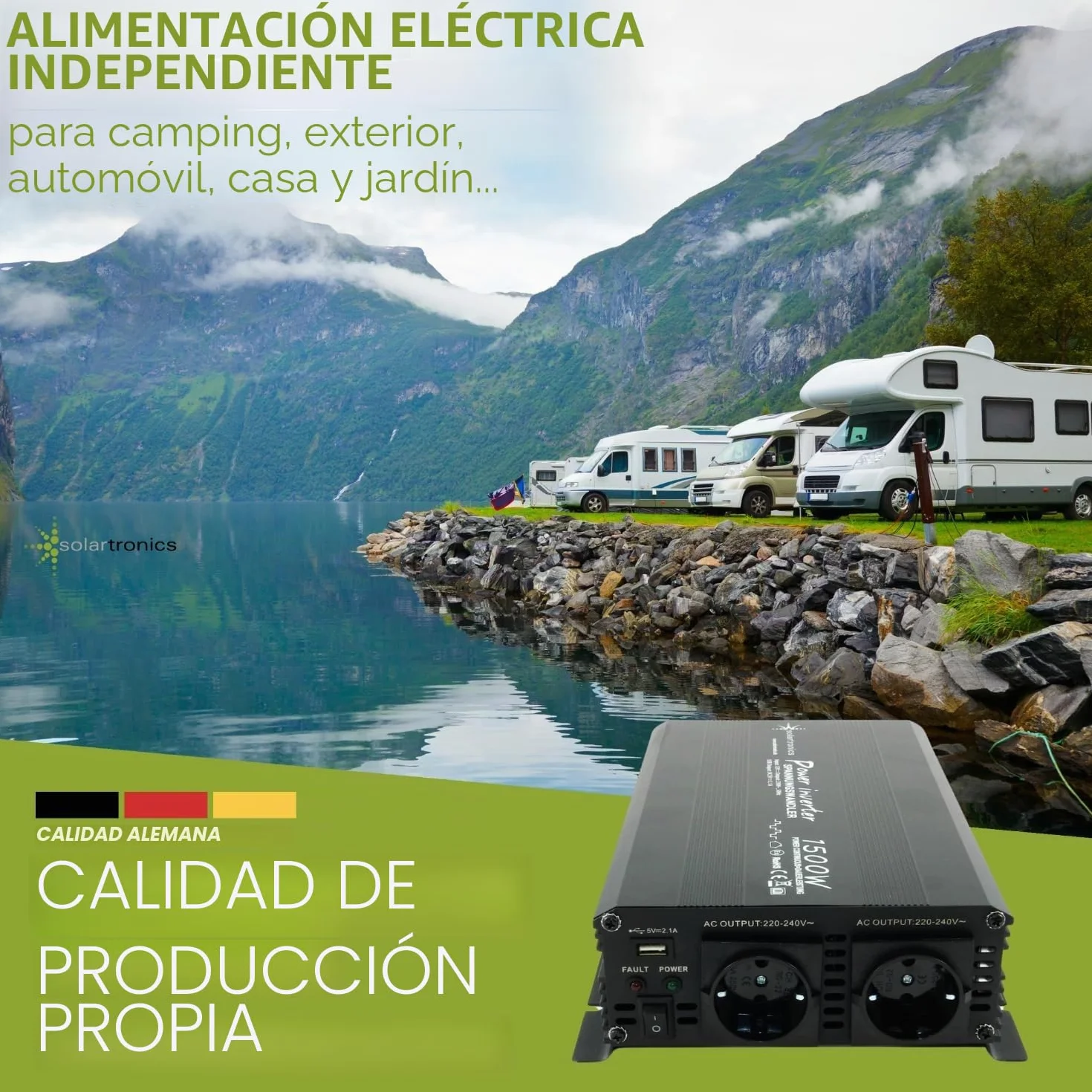 Convertidor de tensión 12 V 1500 3000 W 230 V - Inversor para la conexión móvil de electrodomésticos