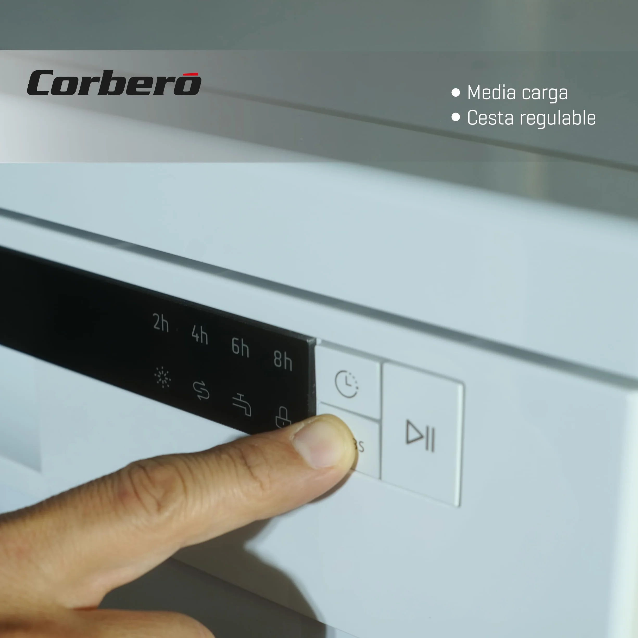 Corbero Lavavajillas Plus 60 cm CLVM605W 12 Servicios 6 Programas Display LED Blanco