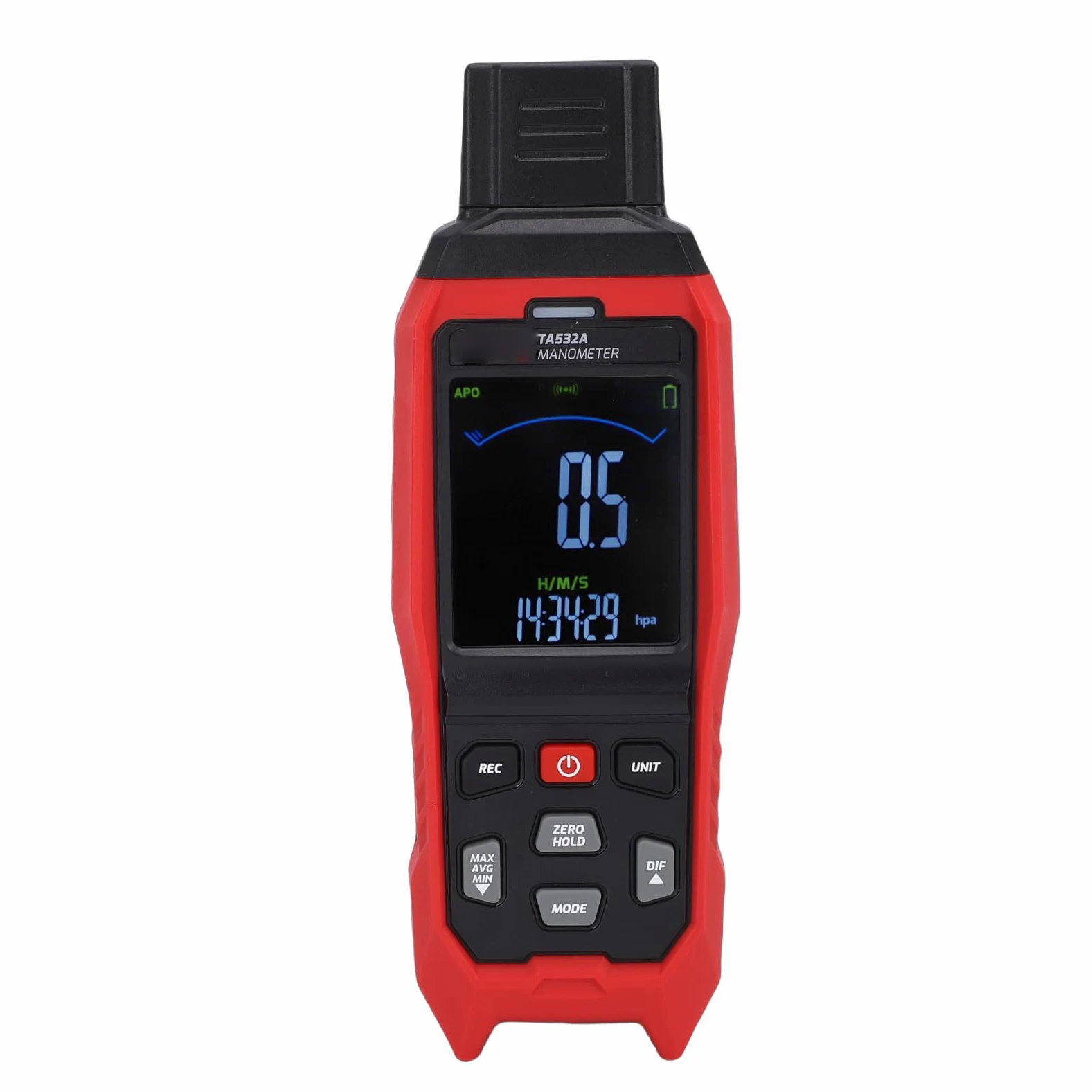 Manómetro Probador de presión de gas Medidor de presión diferencial digital con pantalla LCD retroiluminada 2 puertos para HVAC Frenado de automóviles Laboratorio industrial