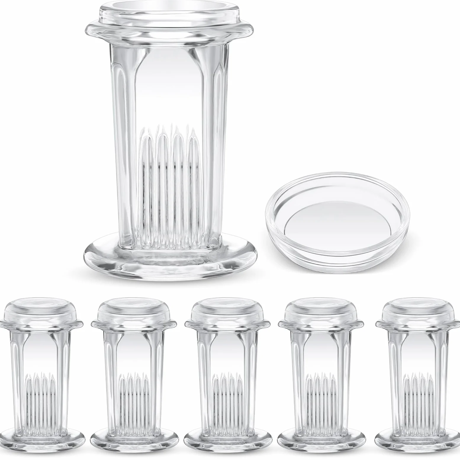 Sieral 6 tarros de tinción con capacidad para 5 diapositivas, 60 ml, tarro de vidrio con tapa para suministros de microscopio de laboratorio