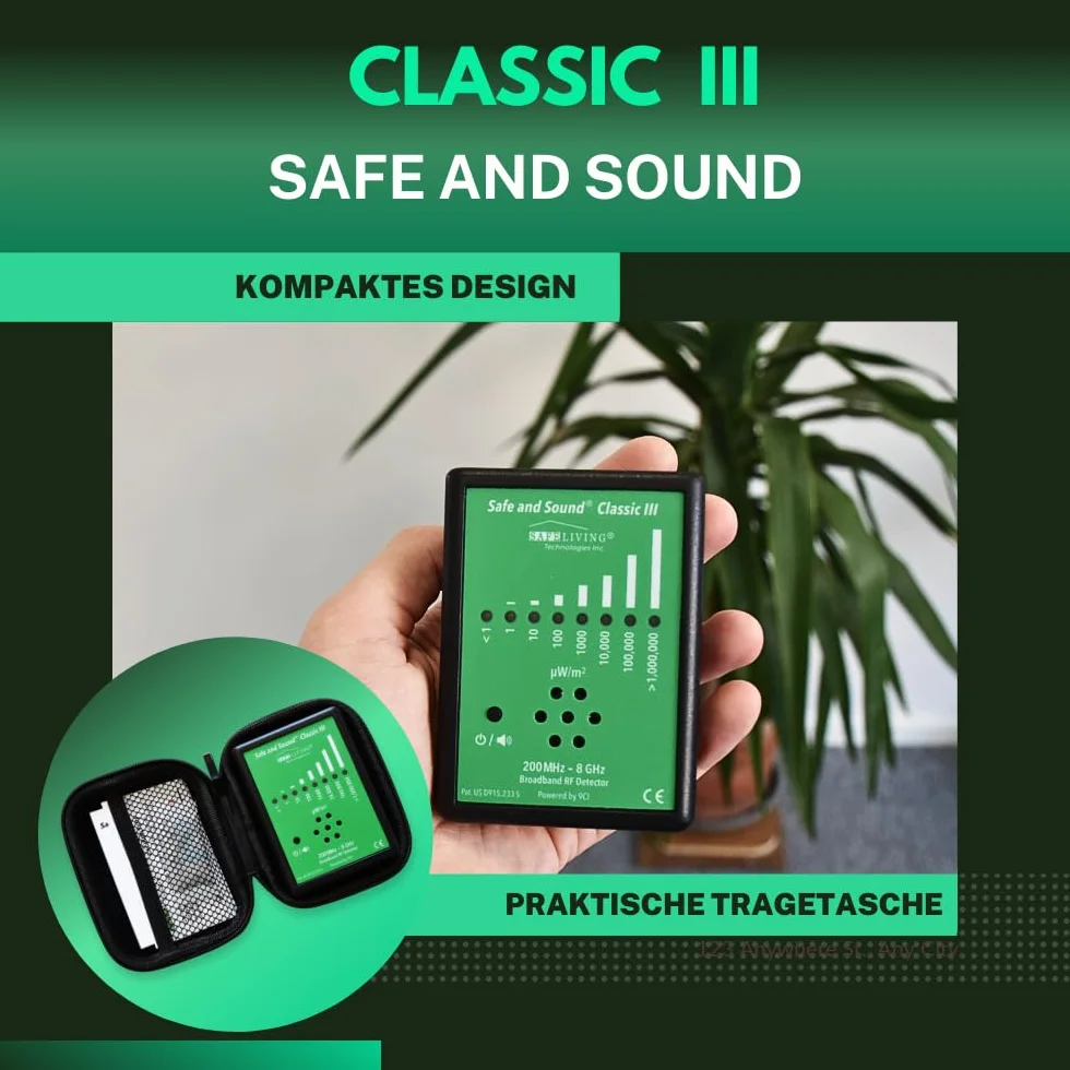 Safe and Sound Classic III | Detector RF | Medición de Radiación Electromagnética | Detector de Radiación para Campos Electromagnéticos | Medidor EMF | 5G