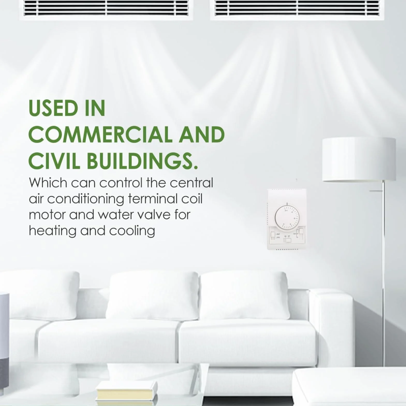 DEWIN Controlador de Temperatura Mecánico Termostato 10-30℃ AC 220V