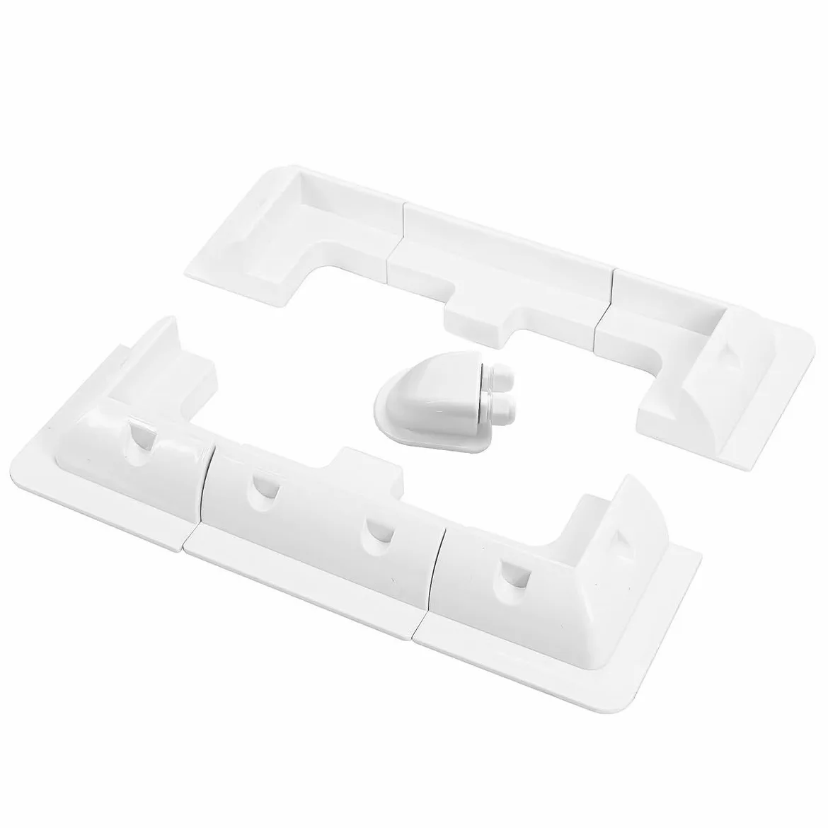 Soporte de montaje para panel solar ABS (7 piezas), sin perforaciones, kit de soporte de esquina para techo de RV, barco, furgoneta, caravana, protección UV, color blanco