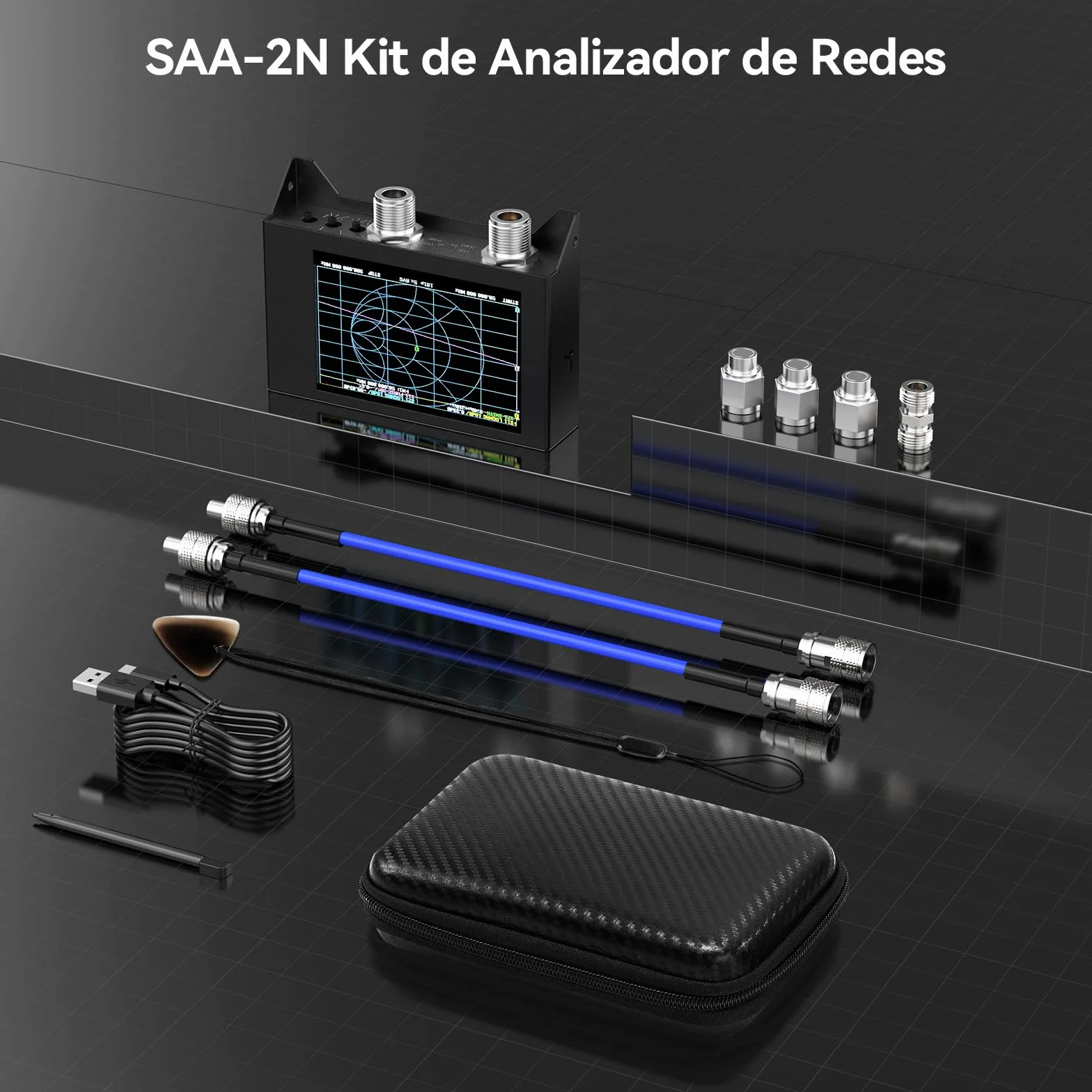 Seesii NanoVNA SAA-2N Analizador de Antenas, Analizador Vectorial de Redes 4 Pulgadas 50KHz-3GHz, HF VHF UHF para Parámetros S y Chart Smith con Bolsa Portátil