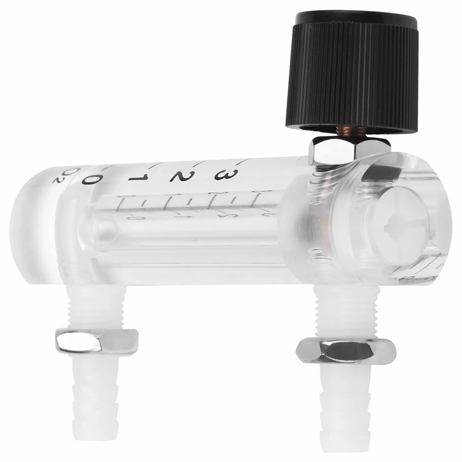 Fafeicy Medidor de flujo de gas acrílico con válvula de control 0-3 LPM 0-60°C 5% precisión