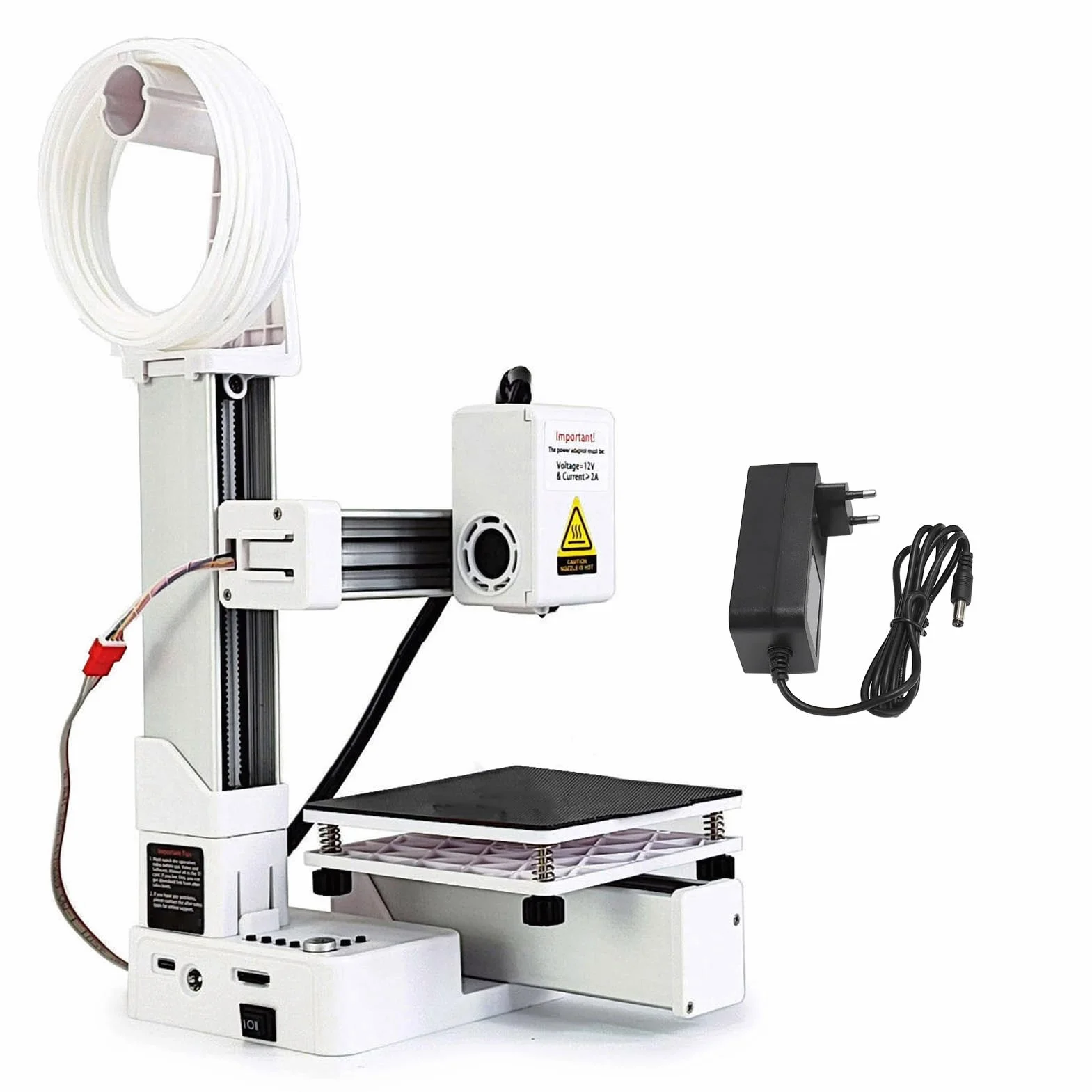 Impresora 3D para Principiantes Fácil de Usar para Principiantes Compacta con Tamaño de Impresión de Mm Filamento PLA TPU de Alta Resolución de 0,05 Mm (White)