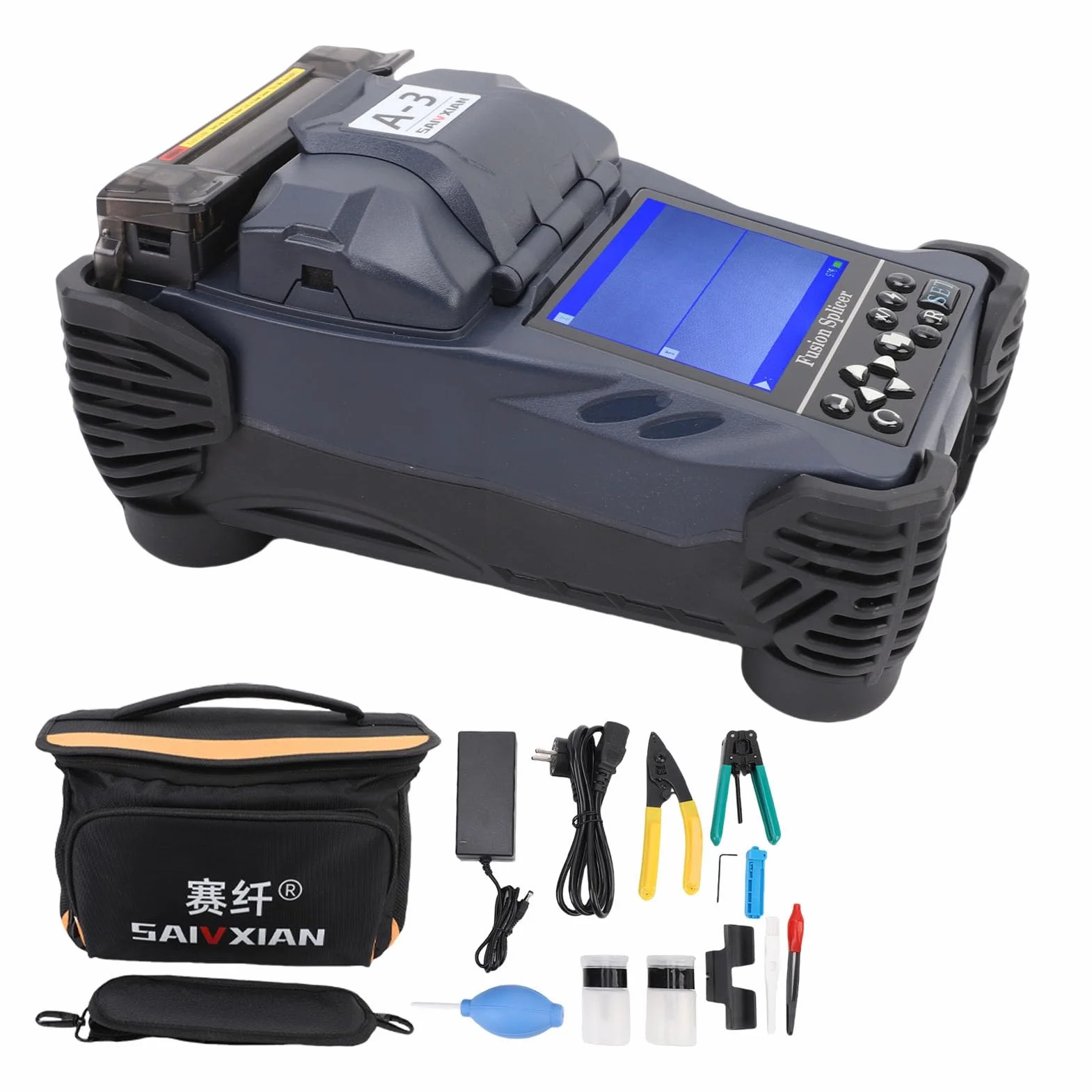 Akozon Máquina de Empalme Automática de Fibra óptica Fusión Enchufe UE