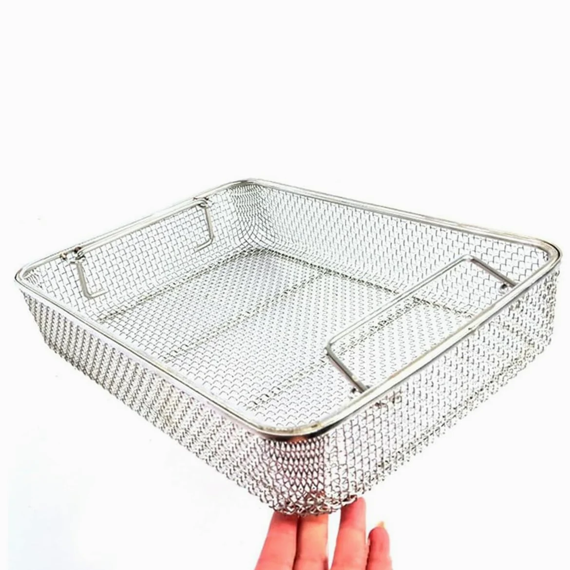 Cestas Perforadas De Malla Acero Inoxidable 304, Cesta De Malla De Esterilización para Operación Instrumentos Médicos, Bandeja De Esterilización De Cestas Perforadas Malla,30 * 25 * 7cm