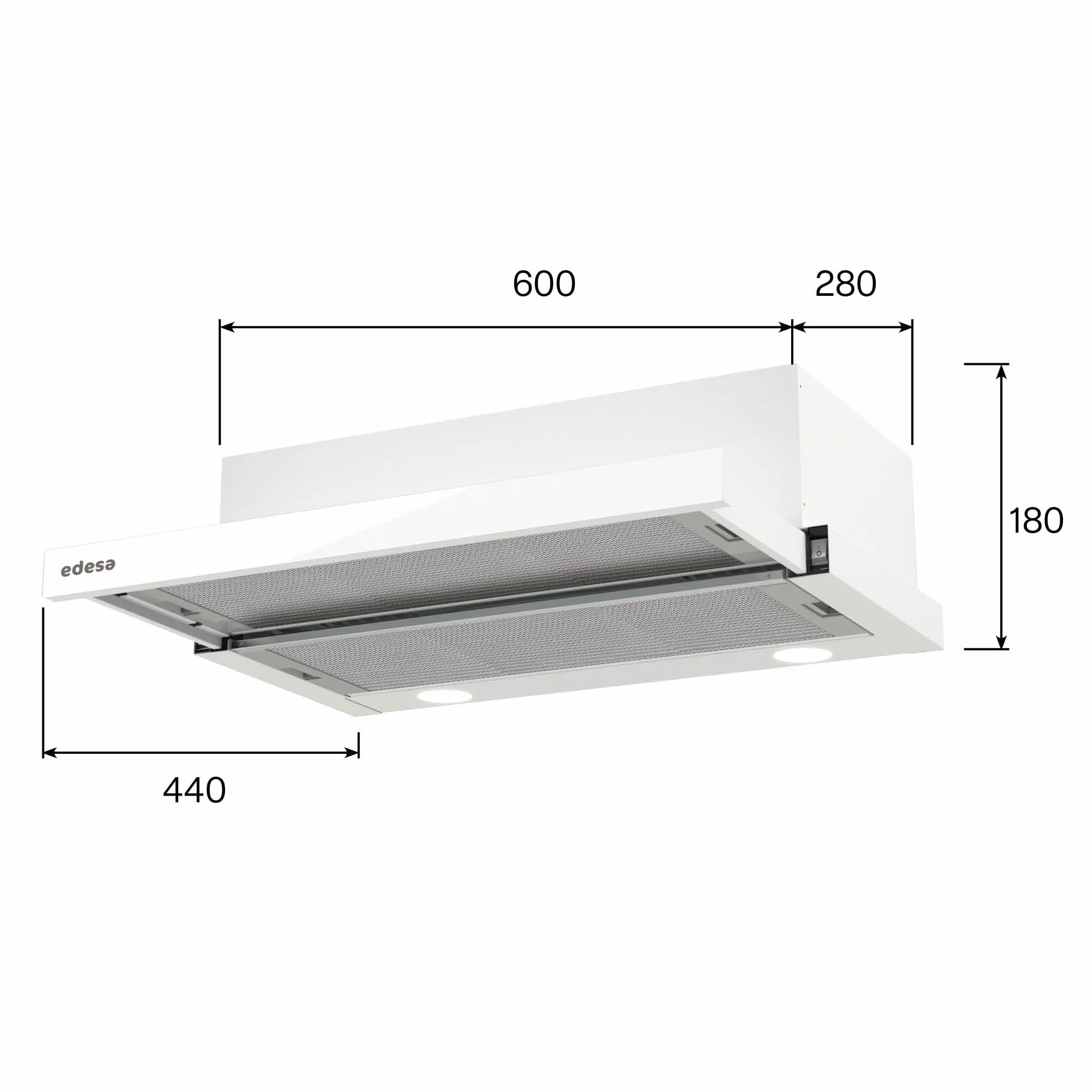 Edesa Campana Extractora de Cocina ECT-6411 WH 60 cm 100 W Blanco