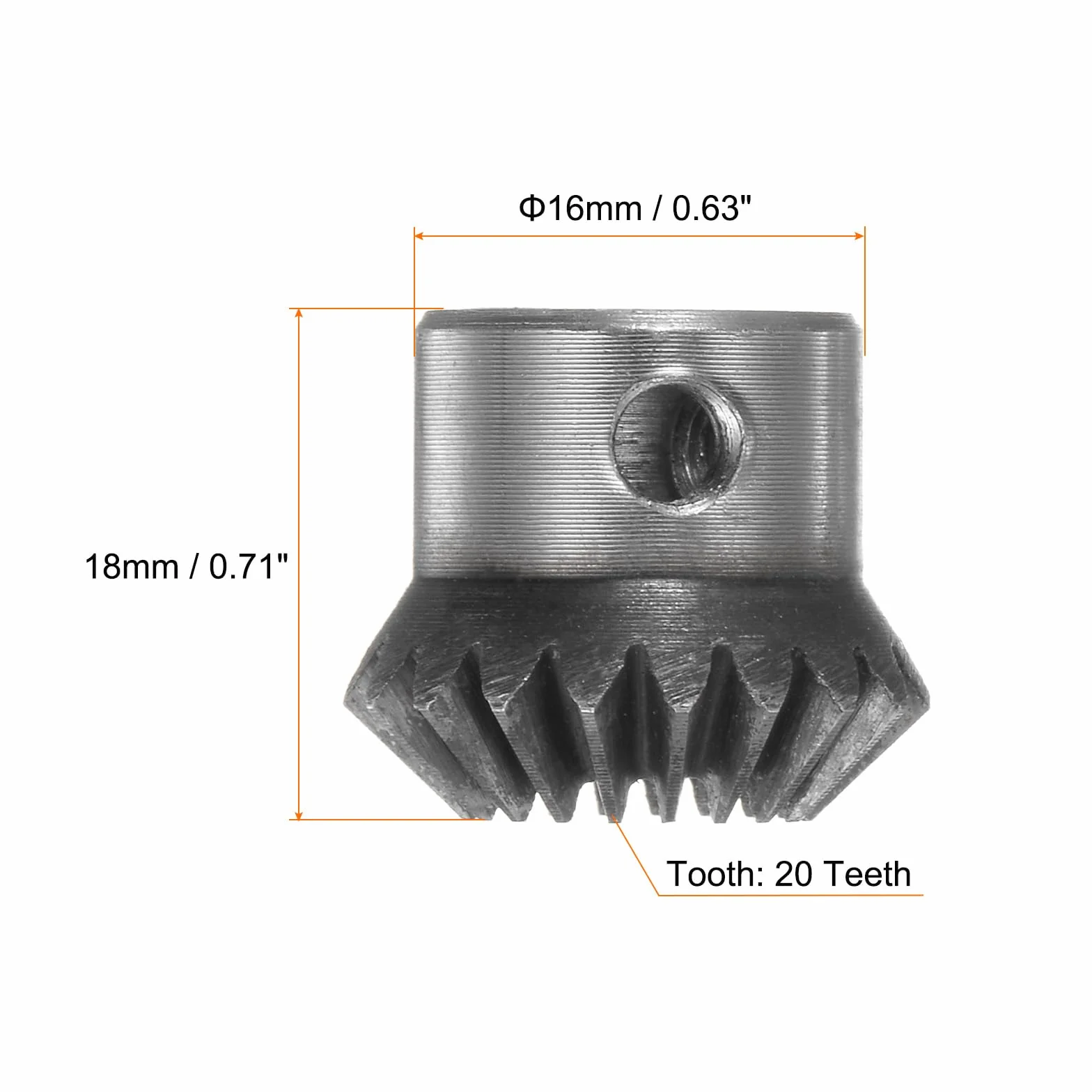 sourcing map 2uds Bisel Engranaje 1M 20 Dientes 8mm Eje Agujero 1:1 Cónico Piñón 45# Acero 1 Módulo 90 Grados Dirección Engranaje