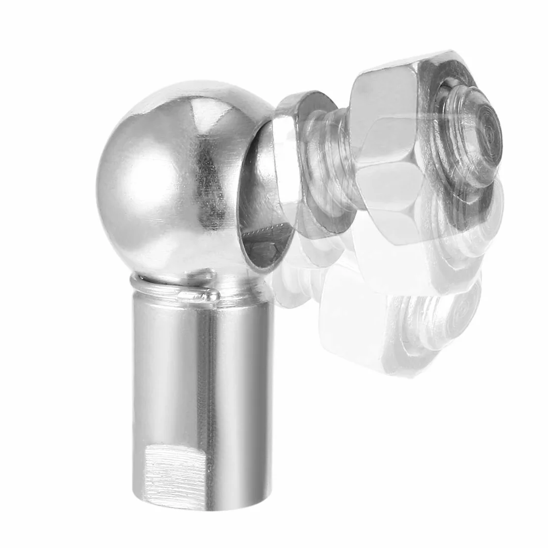 sourcing map CS10 Varilla Extremo Bola Rodamiento con Vástago M6x1.0 Hembra Macho Autolubricante Carbono Acero Bola Enchufe 2Uds