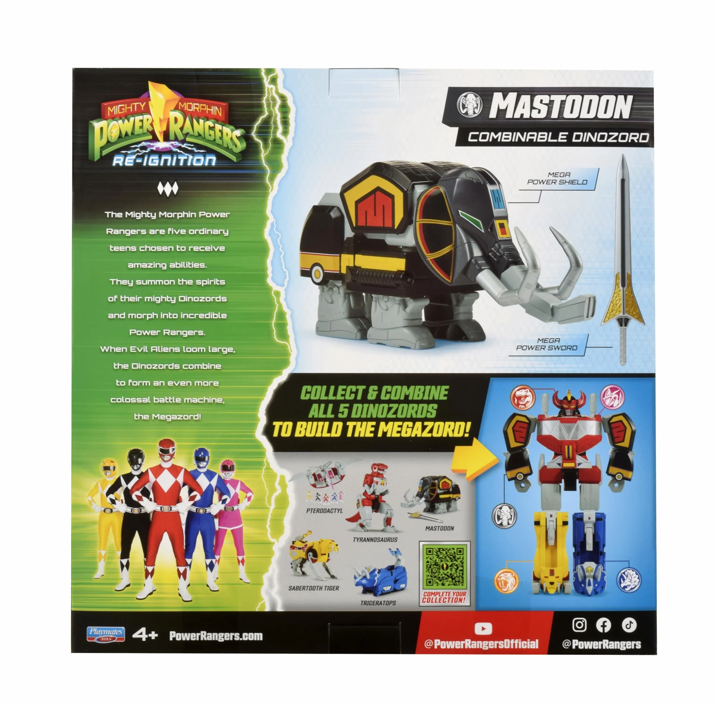 Power Rangers Colección Megazord Mastodon Dinozord Zords Articulado Combinable 20 cm