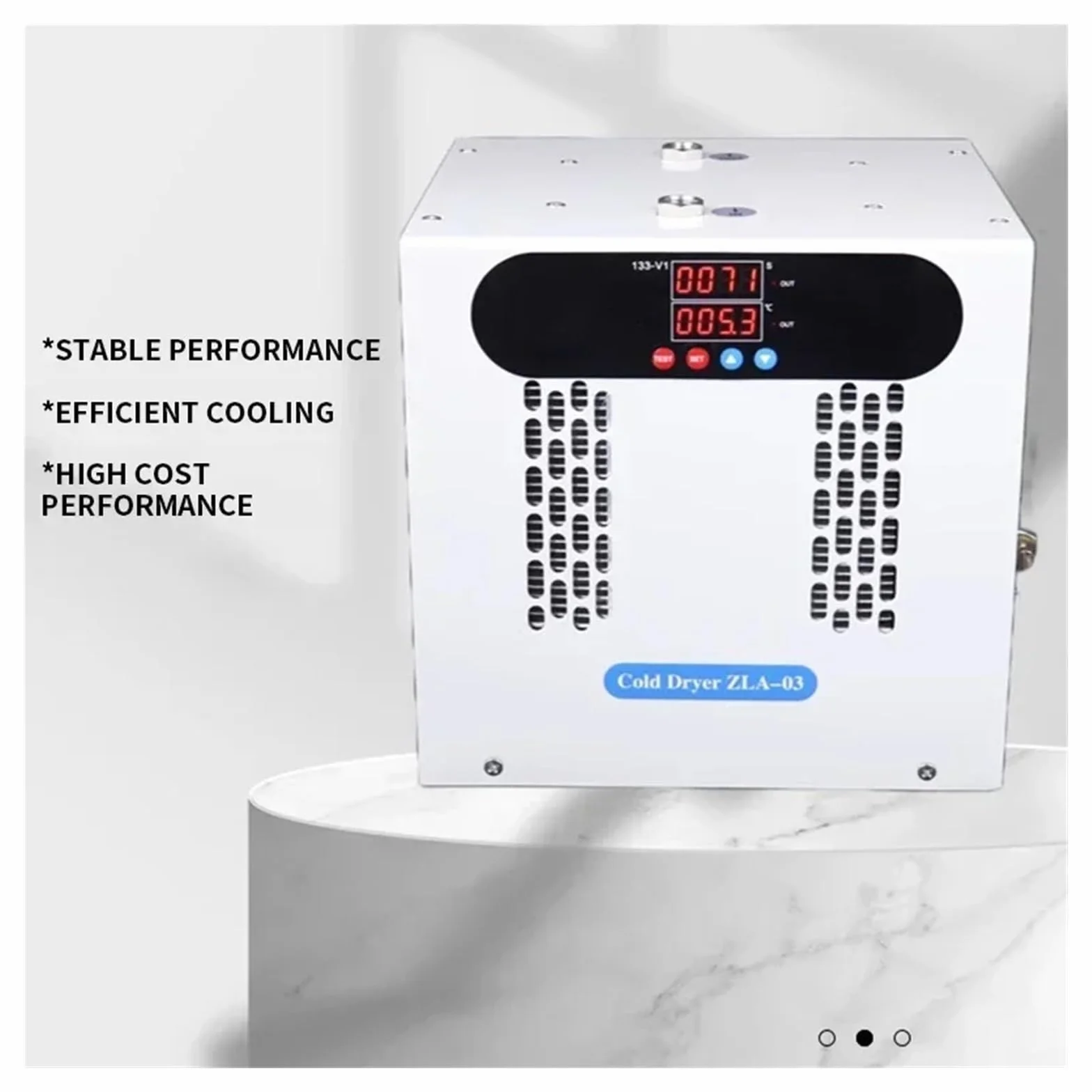 Secador de Aire frío de 200 l/min con Condensador electrónico, Filtro de extracción de Agua, deshumidificador y secador frigorífico. Amplia compatibilidad