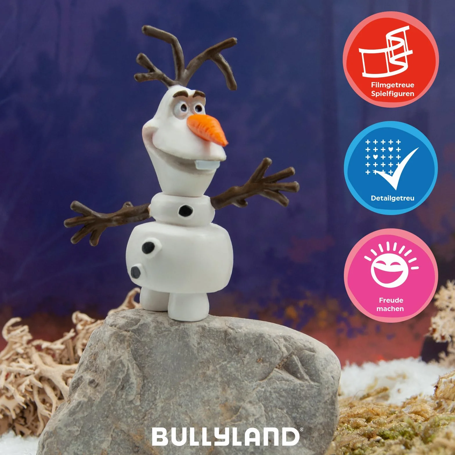 Bullyland Figura de Juego Walt Disney La Reina del Hielo Olaf 4,5 cm Pintada a Mano sin PVC