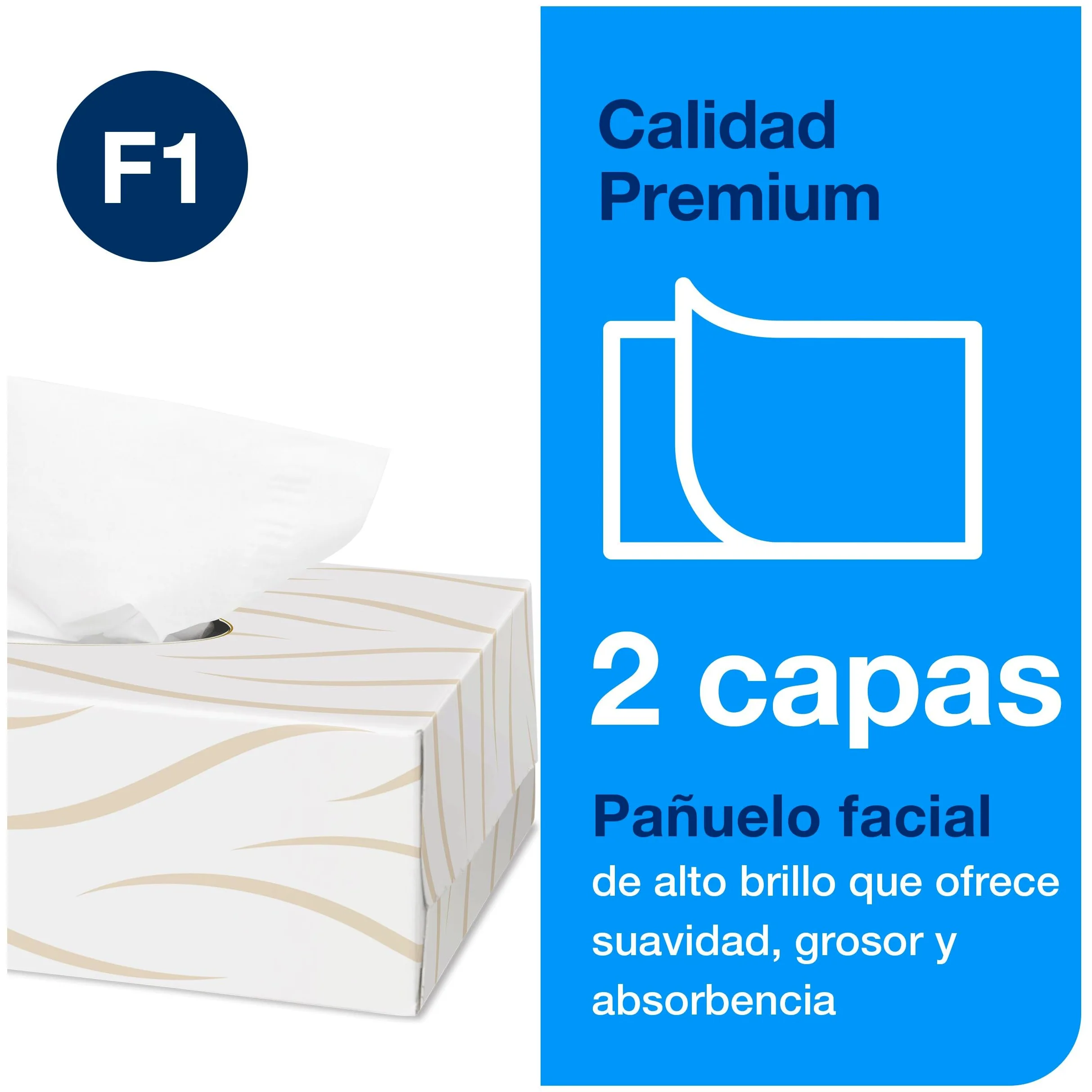 Tork Pañuelos Faciales Suaves Blancos F1, Premium, 2 capas, 30 x 100 hojas, 140280
