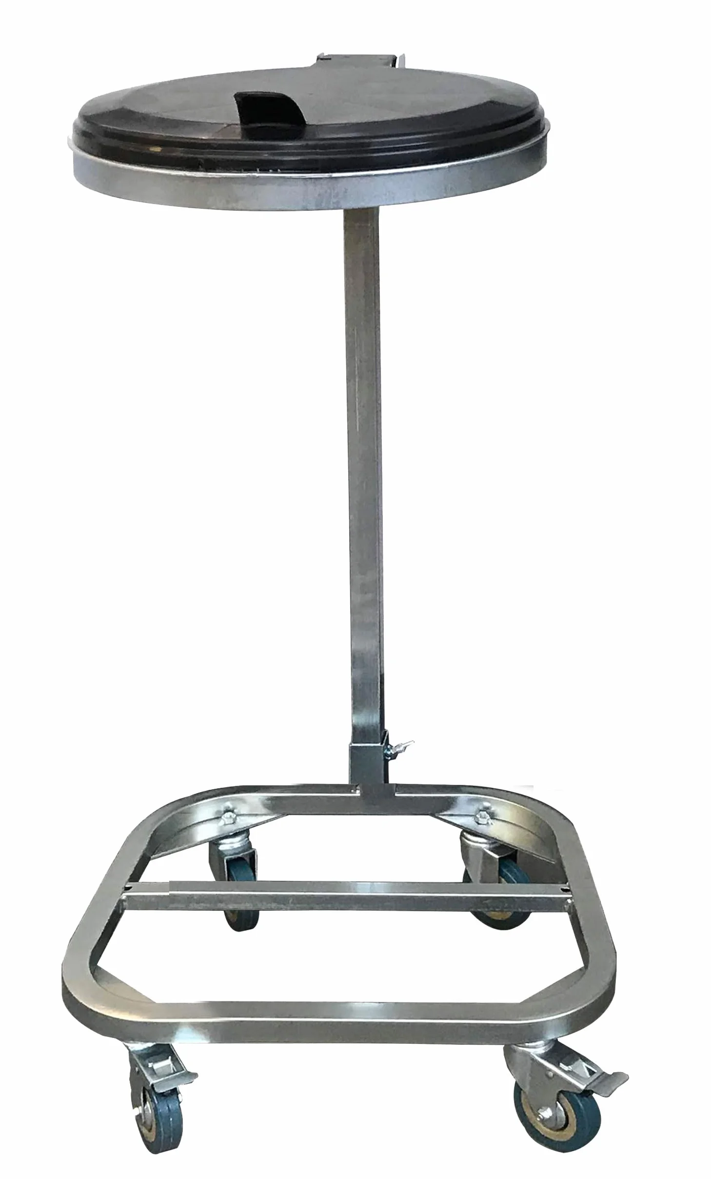 QUICK STAR Soporte para Bolsas de Basura con Tapa y 4 Ruedas | Porta Bolsas de Basura Metálico 120 litros | Robusto Acero Galvanizado | Bolsa Amarilla 120L | Contenedor de Residuos Móvil