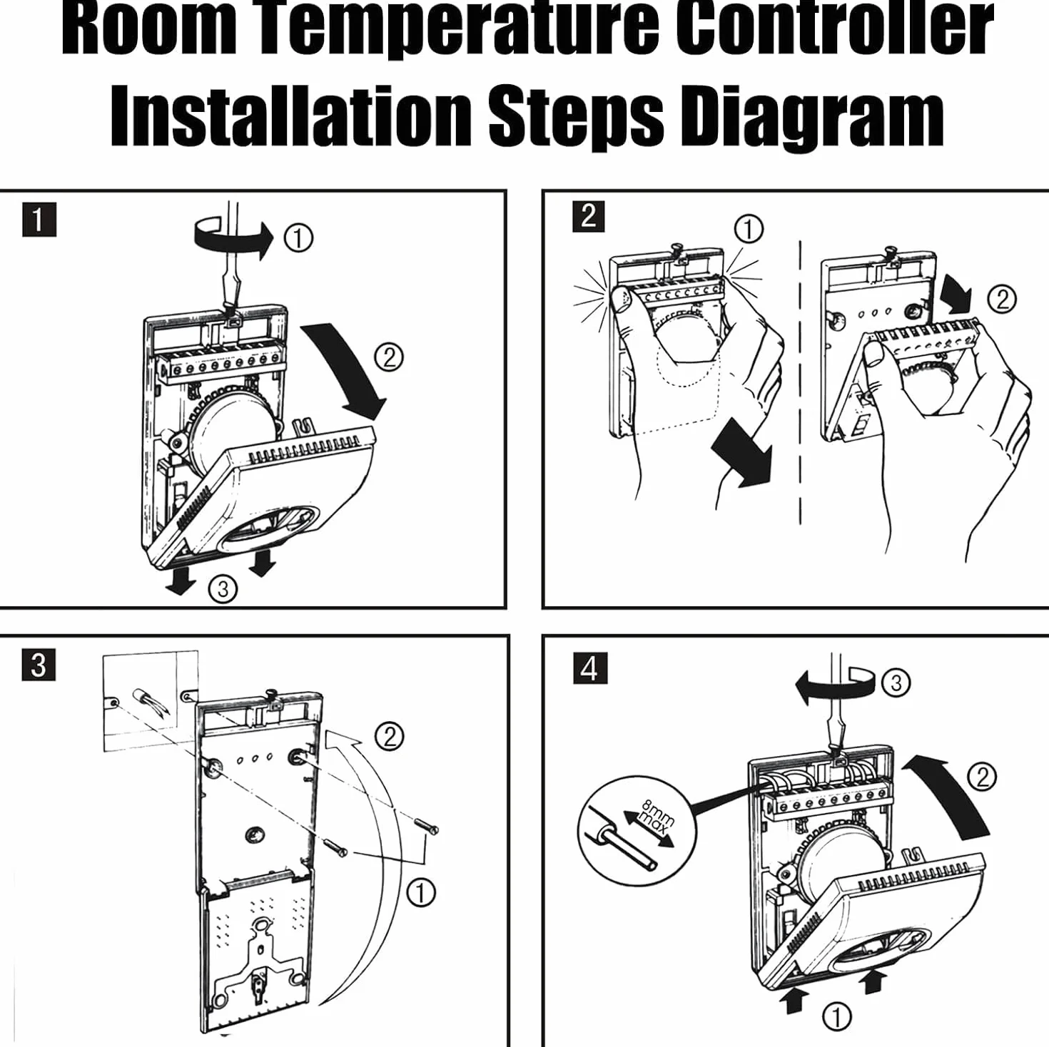 DEWIN Controlador de Temperatura Mecánico Termostato 10-30℃ AC 220V
