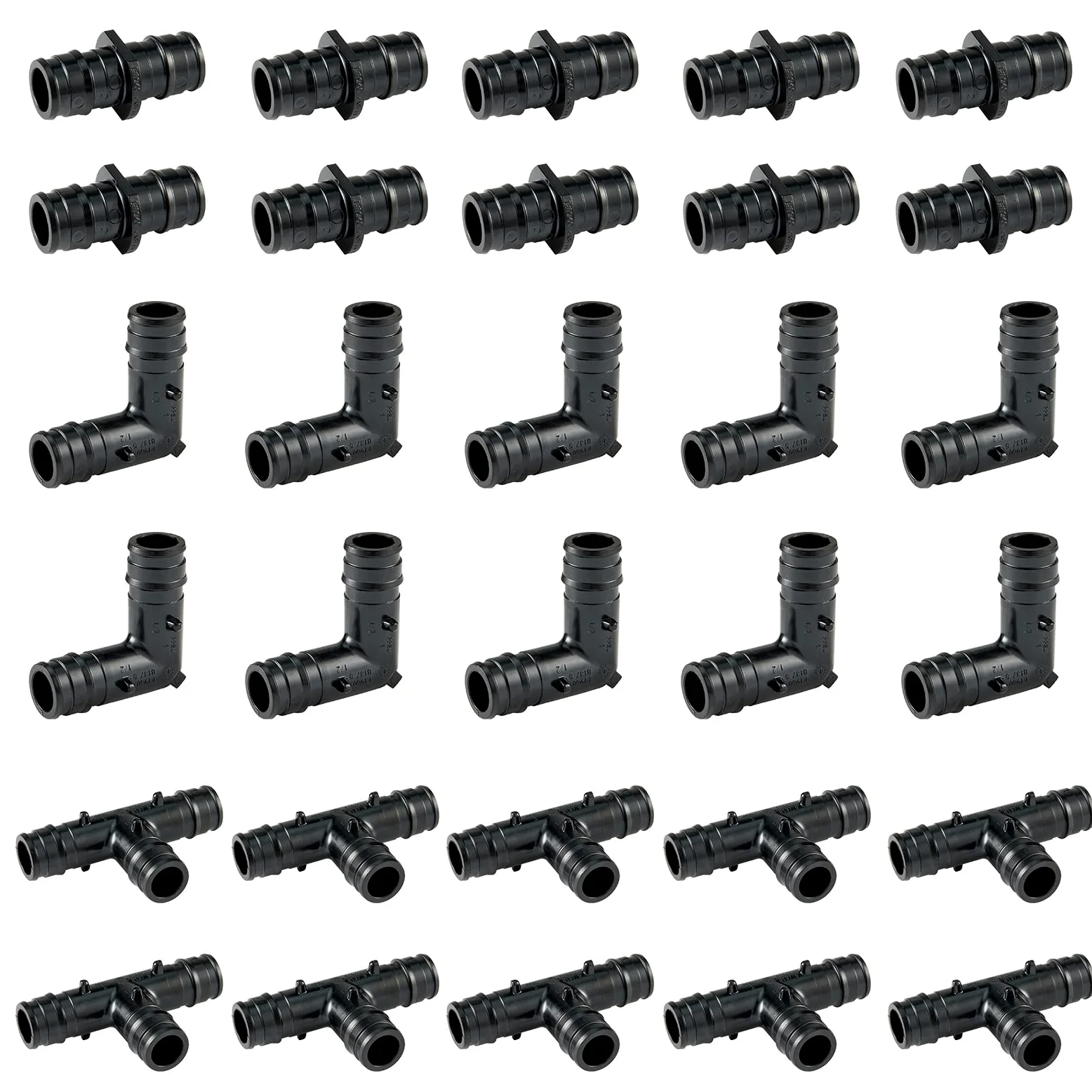PEX A - Accesorios de expansión de polietileno, 3/4 pulgadas, PPSU PEX-A, codo (10 piezas) + T (10 piezas) + acoplamiento recto (10 piezas) PEX-a conexión de tubo en fontanería