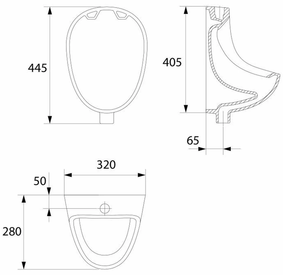 vbchome de Juego: Urinario Entrada Superior Blanco Moderno de Gran Calidad Cerámica pinkelwurst Platillos Vertical PISSOIR Presidente + Sifón Botella Sifón a50132