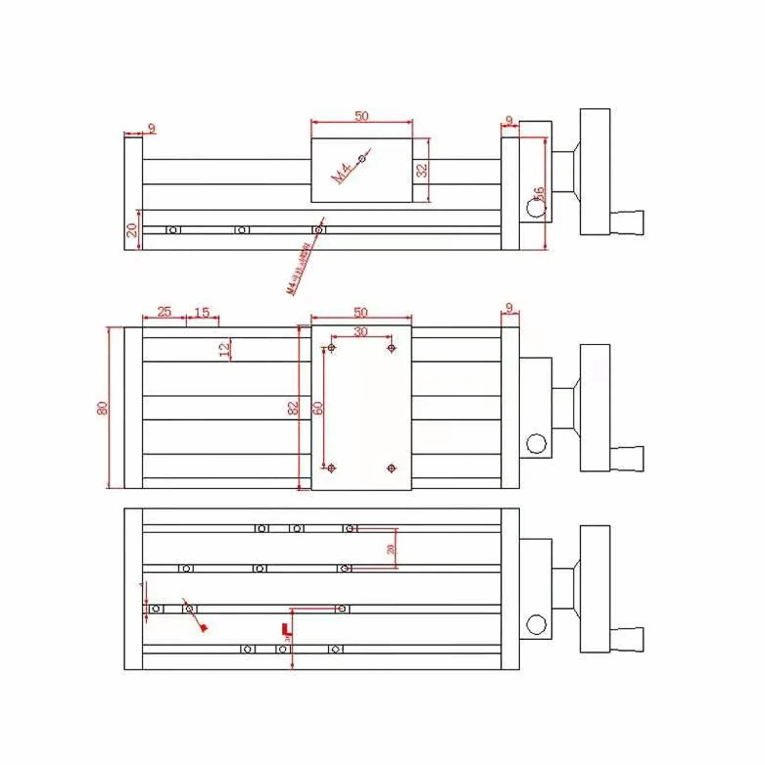 Mesa Deslizante de Guía Lineal, Escenario Lineal Deslizante de Control Manual para Escenario Lineal Deslizante(EBX1610)