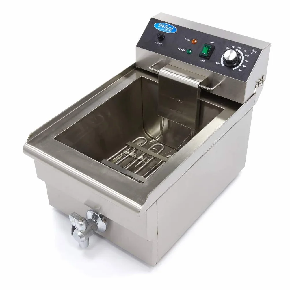 Freidora eléctrica 1 x 16 L con grifo.
