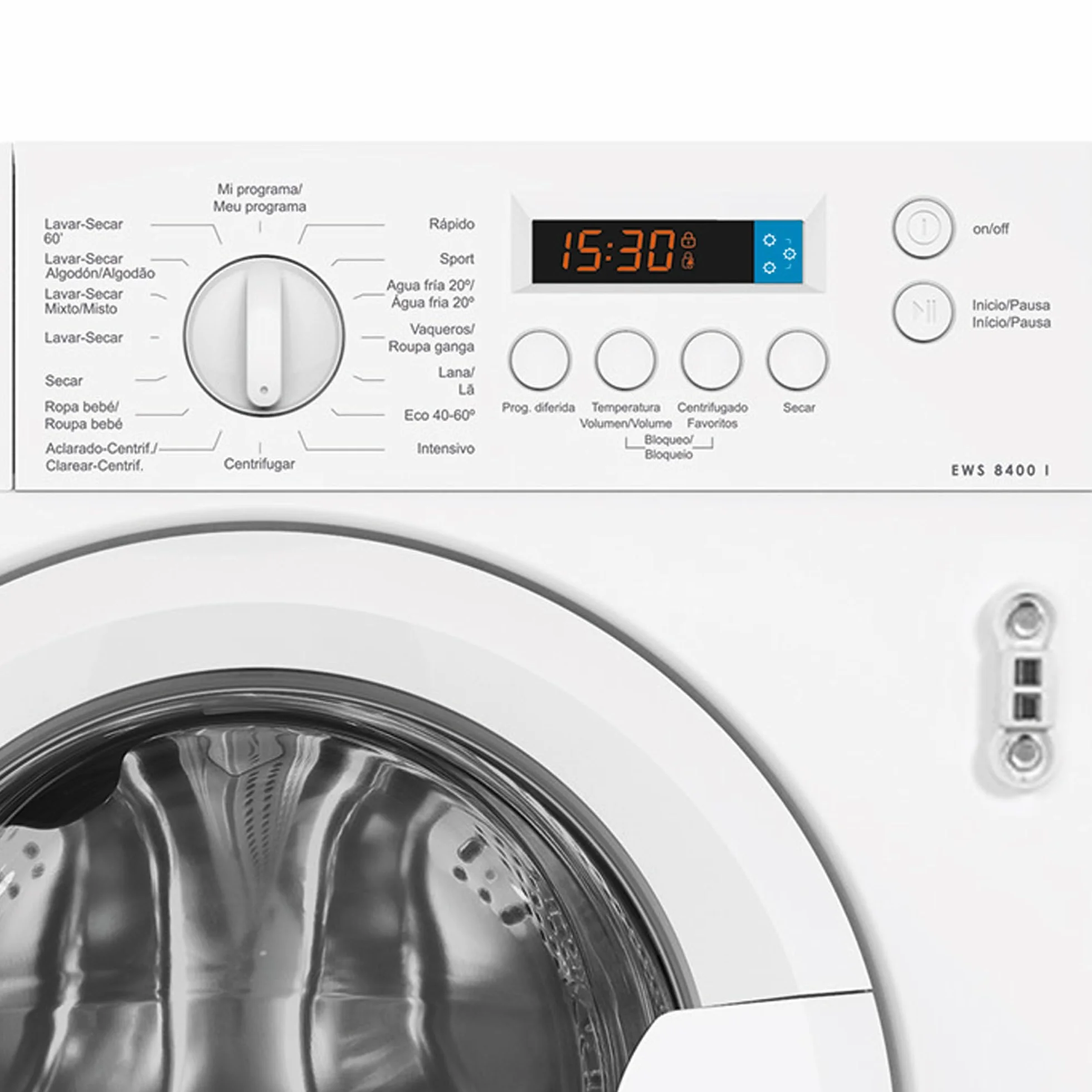 Edesa EWS-8400-I Lavadora Secadora Integrable 8 kg 6 kg Motor Silence Inverter 1400 rpm 16 Programas Lava-Seca 60 min Inicio Diferido 24 h Pantalla LED