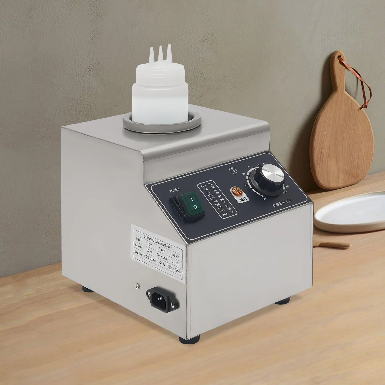 Profesional Calentador de Salsa Eléctrico 100 W Dispensador de Chocolate Baño María Mantenimiento de Temperatura