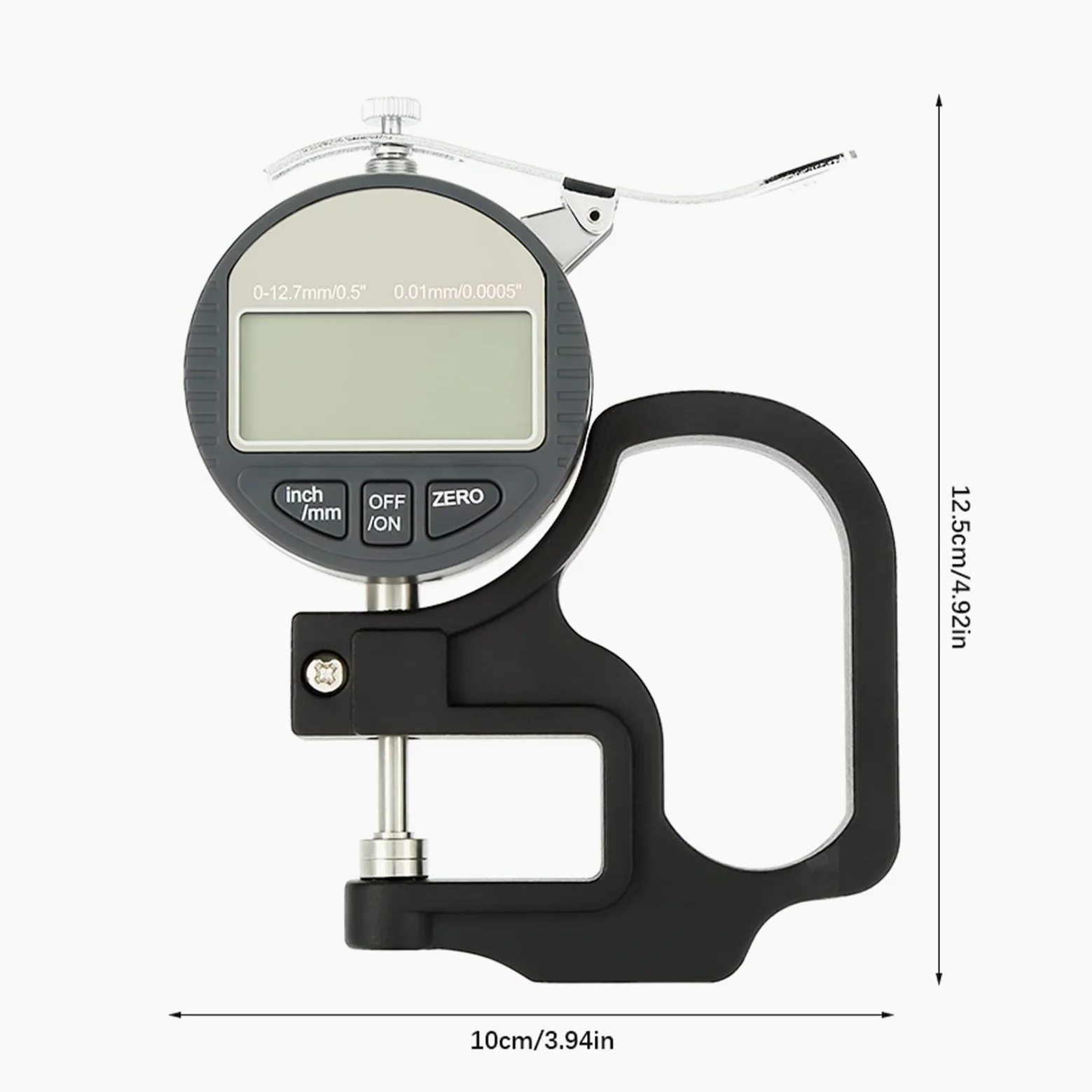 Medidor de Espesor con Pantalla Digital de 3 Piezas, Herramienta de Medición de Medidor de Espesor de Tela de Cuero de Papel, Rango de Medición de 0 a 12,7 Mm, Precisión de 0,01 Mm