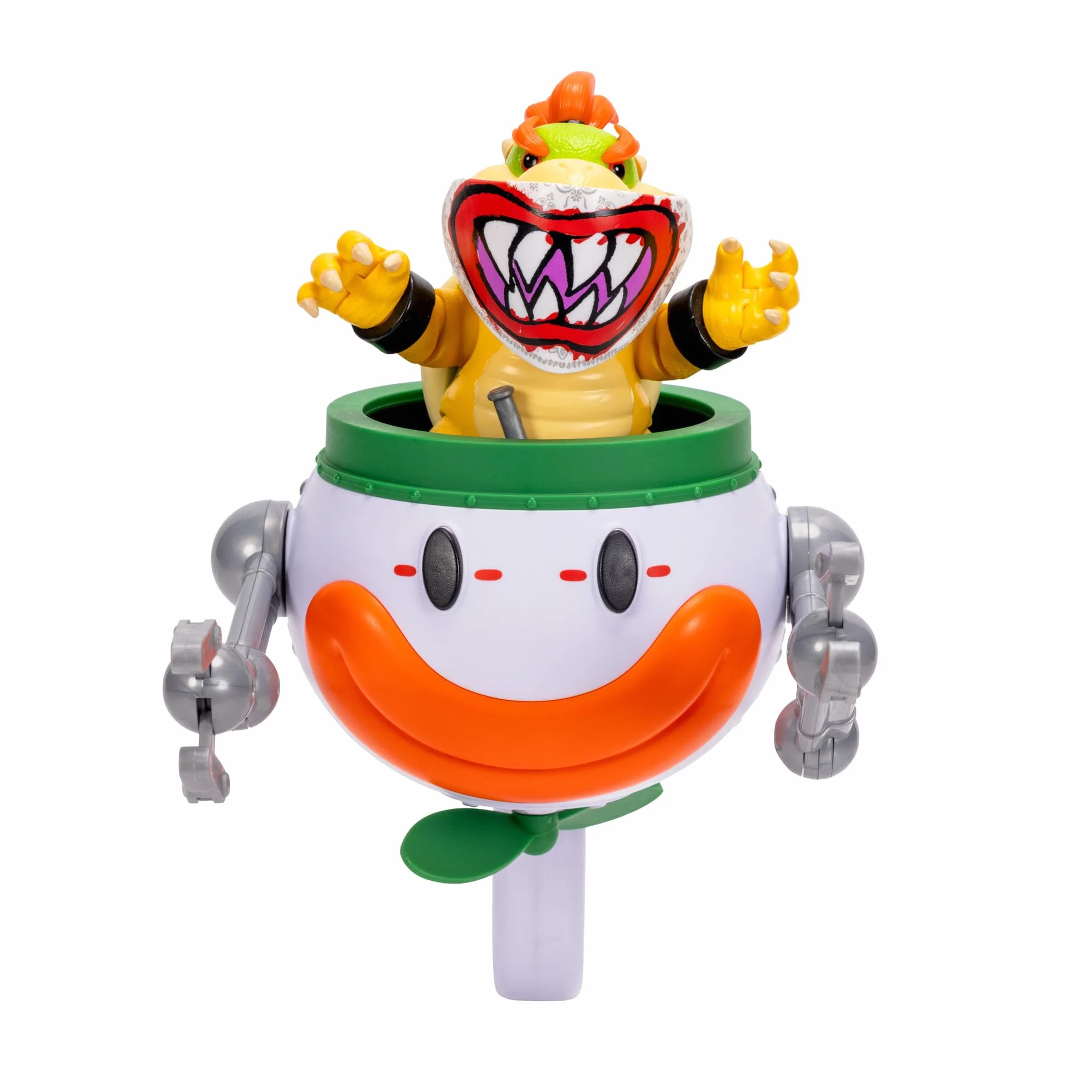 Super Mario Galaxy Figura Bowser Jr. 13 cm con Coche Payaso Pincel Pegatinas Agua