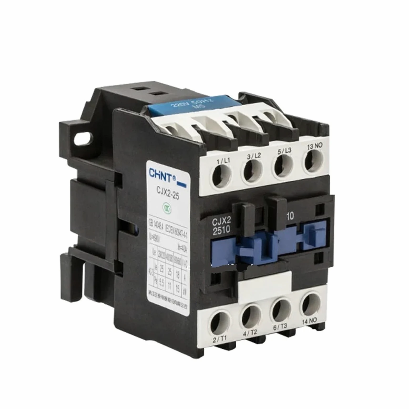 Contactor de CA NXC-25 25A LC1D CJX2-2510 2501 NO NC LC1 Contactor de Potencia eléctrica for Montaje en riel DIN CA 24 V 36 V 110 V 220 V 380 V(NXC-25 NO NC,220V)