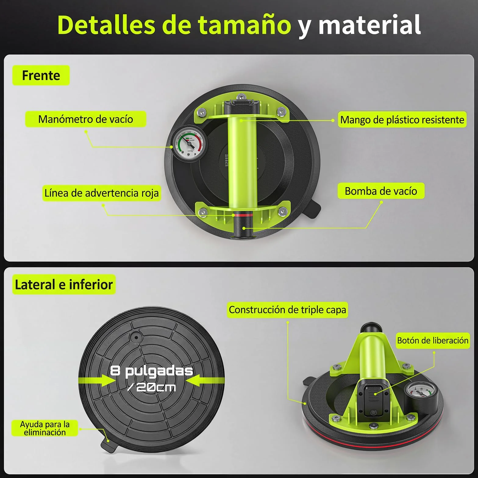 Ventosas para Azulejos 200KG Alta Resistencia TaskStar 2 Piezas