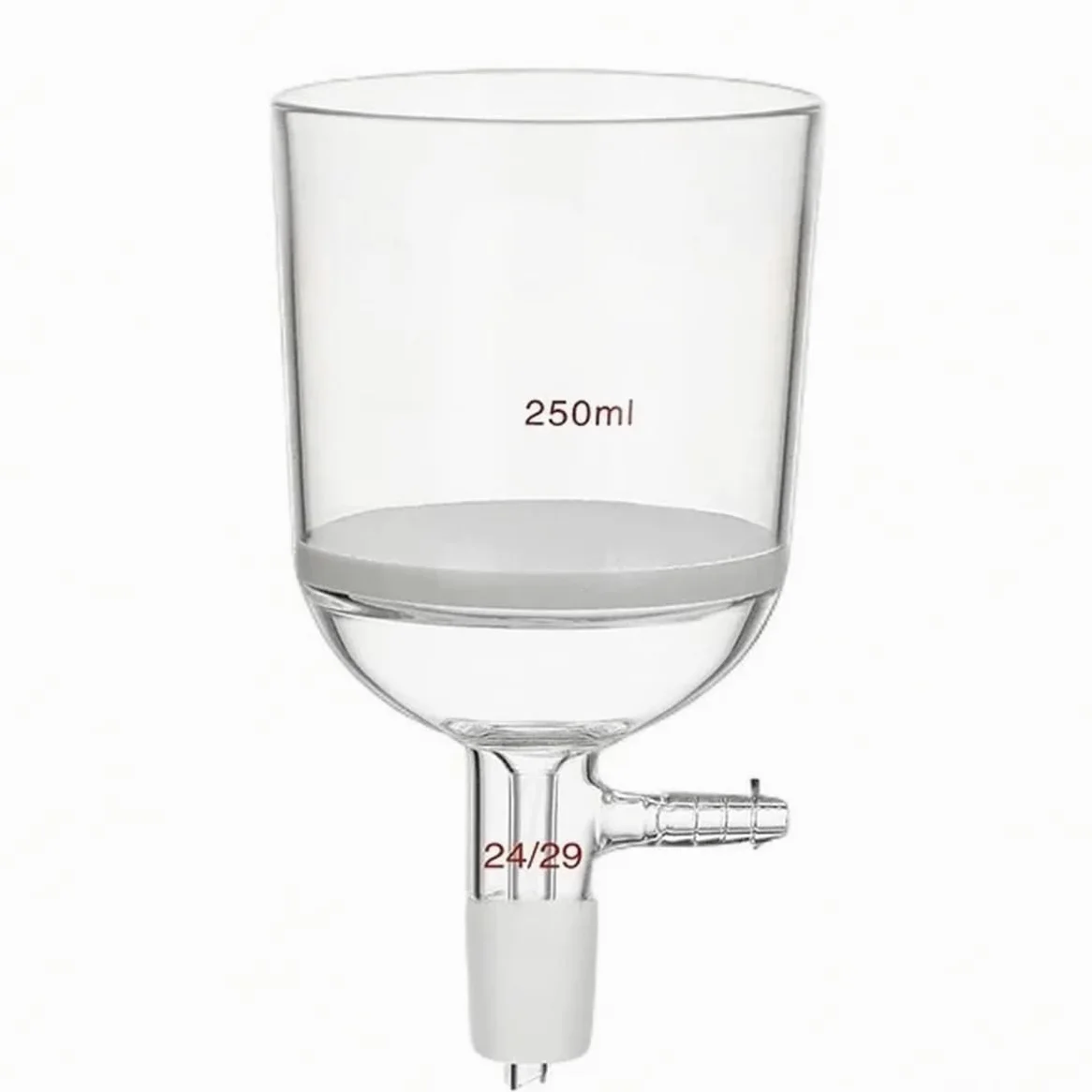 Equipos y suministros de laboratorio Embudo de vidrio laboratorio 30 ml/60 ml/100 ml/250 ml/500 ml/1000 ml, n.° 24, con filtro núcleo arena G3 grueso