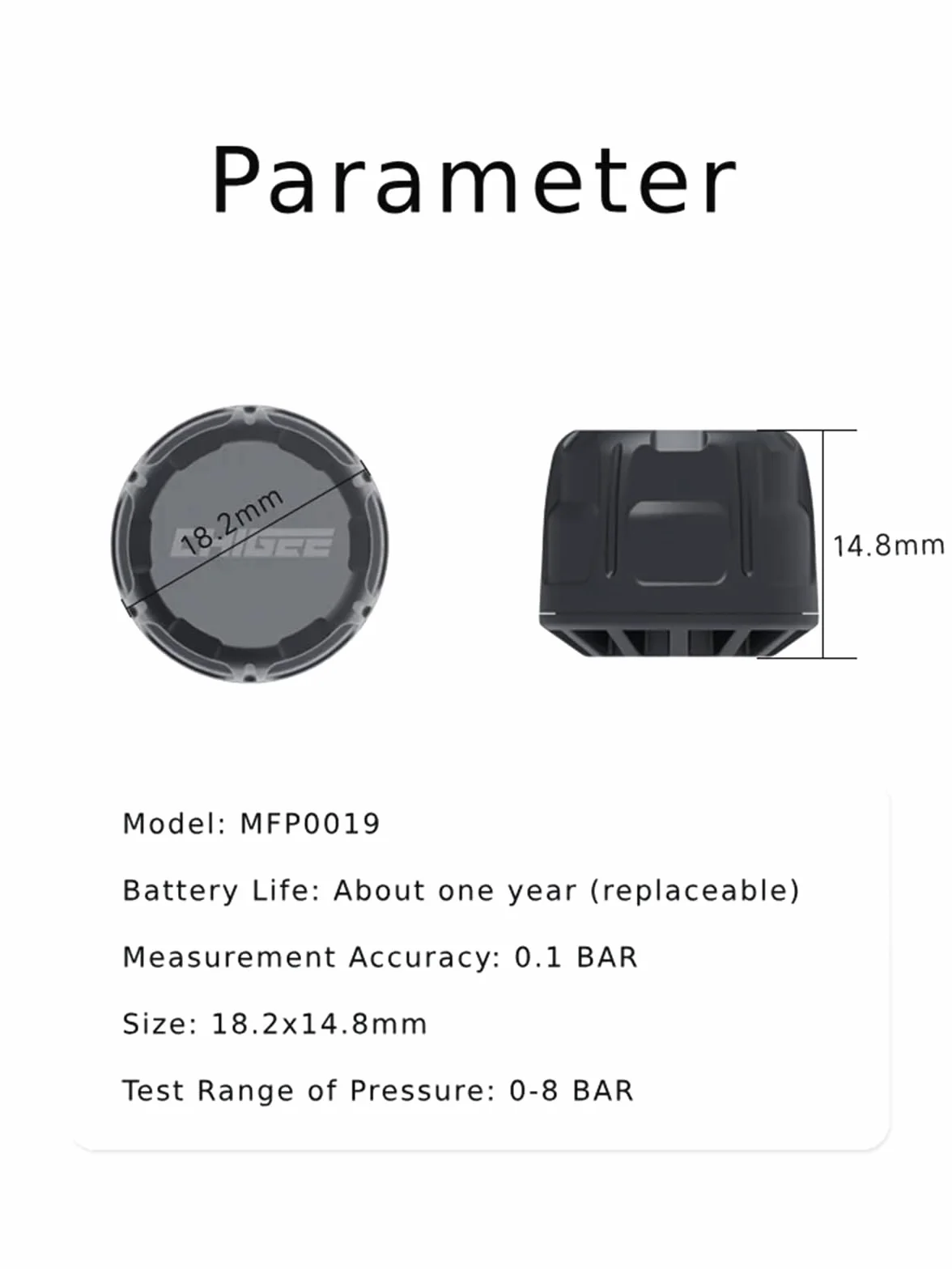CHIGEE Sensor Externo de presión de neumáticos para AIO-5 y AIO-6 Series