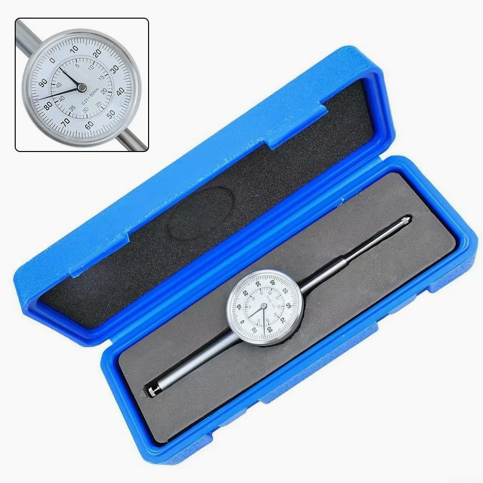 para reloj Comparador de Precisión 0-50mm con Resolución 0.01mm y Tornillo de Fijación para Medición Industrial