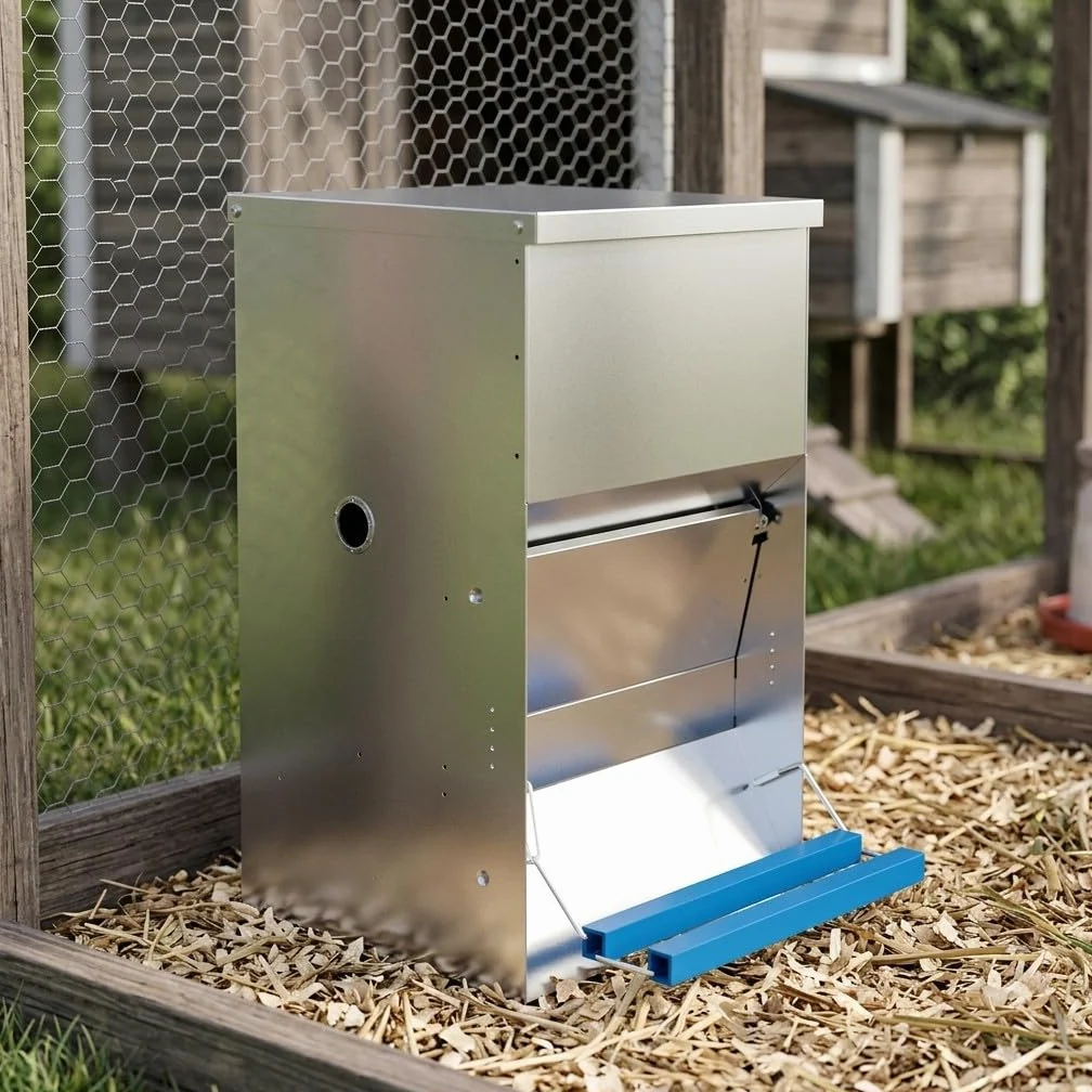 Suinga Comedero Automatico para 15 Gallinas | Capacidad 40 kg | Tolva para Gallinas 50x40x60 cm | Alimentacion Eficiente y Controlada | Diseño Resistente para Uso Exterior y Granja