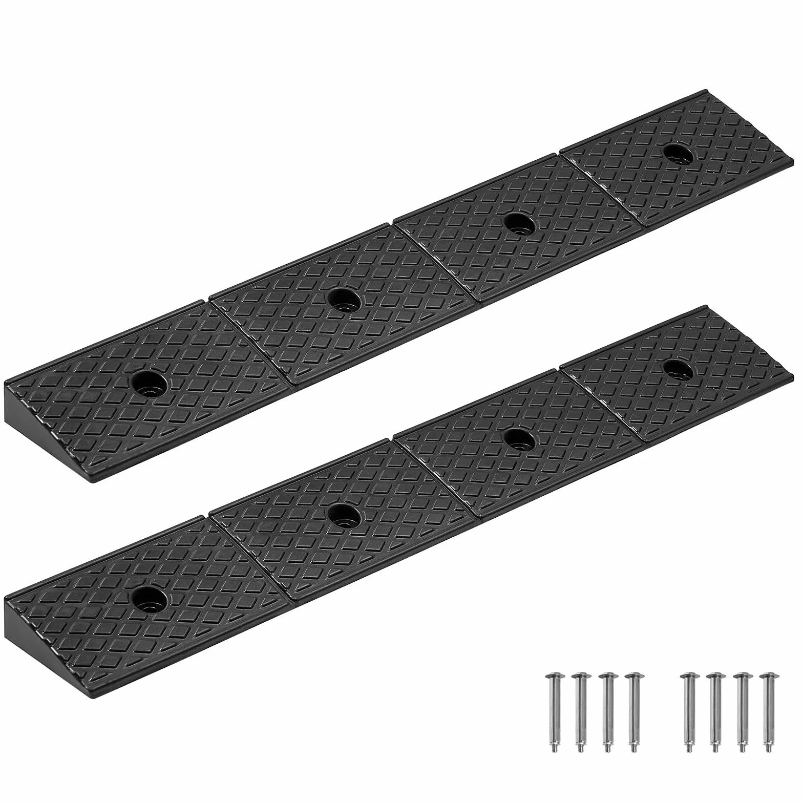 VEVOR Rampa de Goma para Bordillos 2 Piezas 50,8 mm 15 T Negro