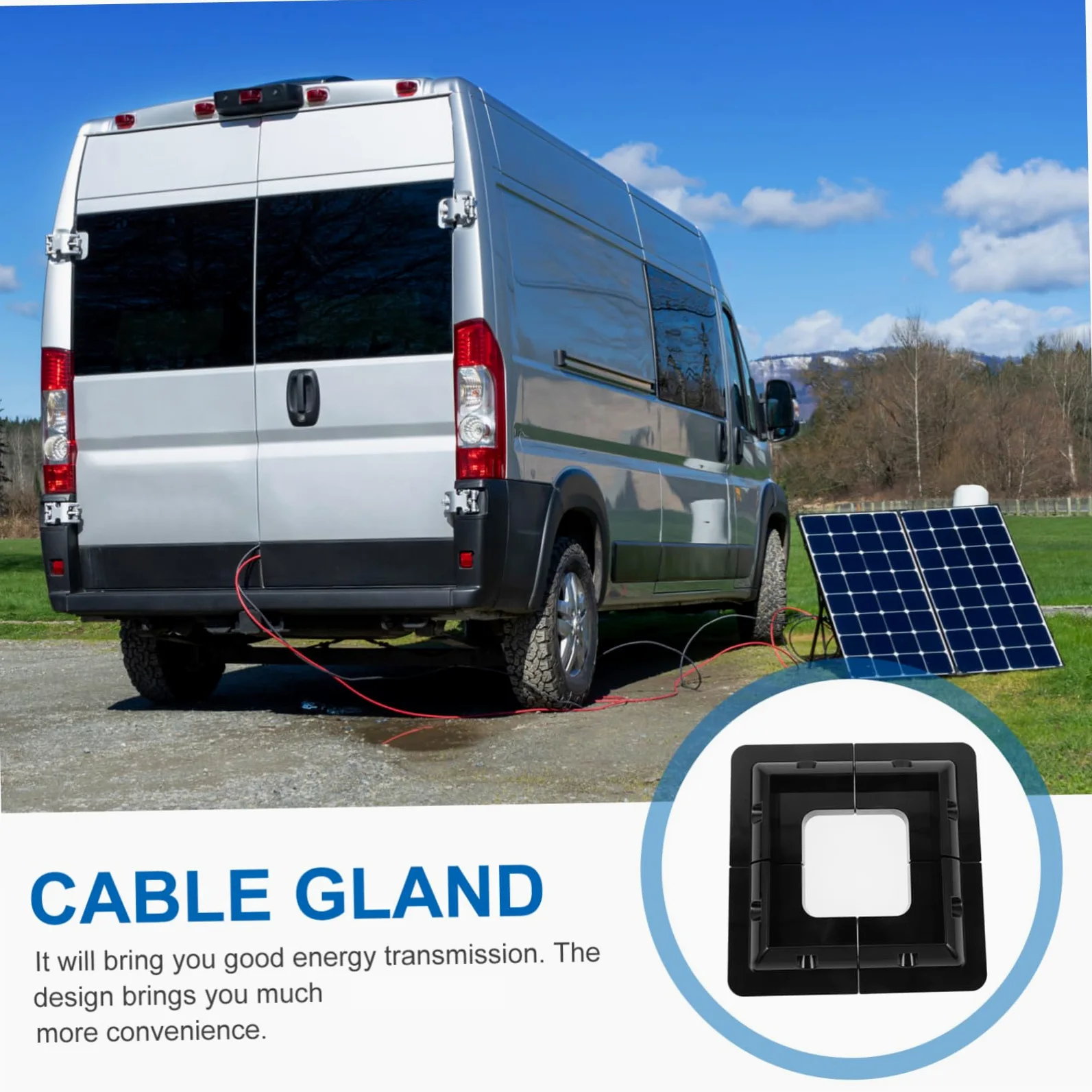Soporte de Panel Solar para Autocaravana 4 Piezas Abs Negro | Montaje sin Perforación, para Panel Solar en Camper y Rv, Flujo de Aire Adecuado y Estructura Resistente