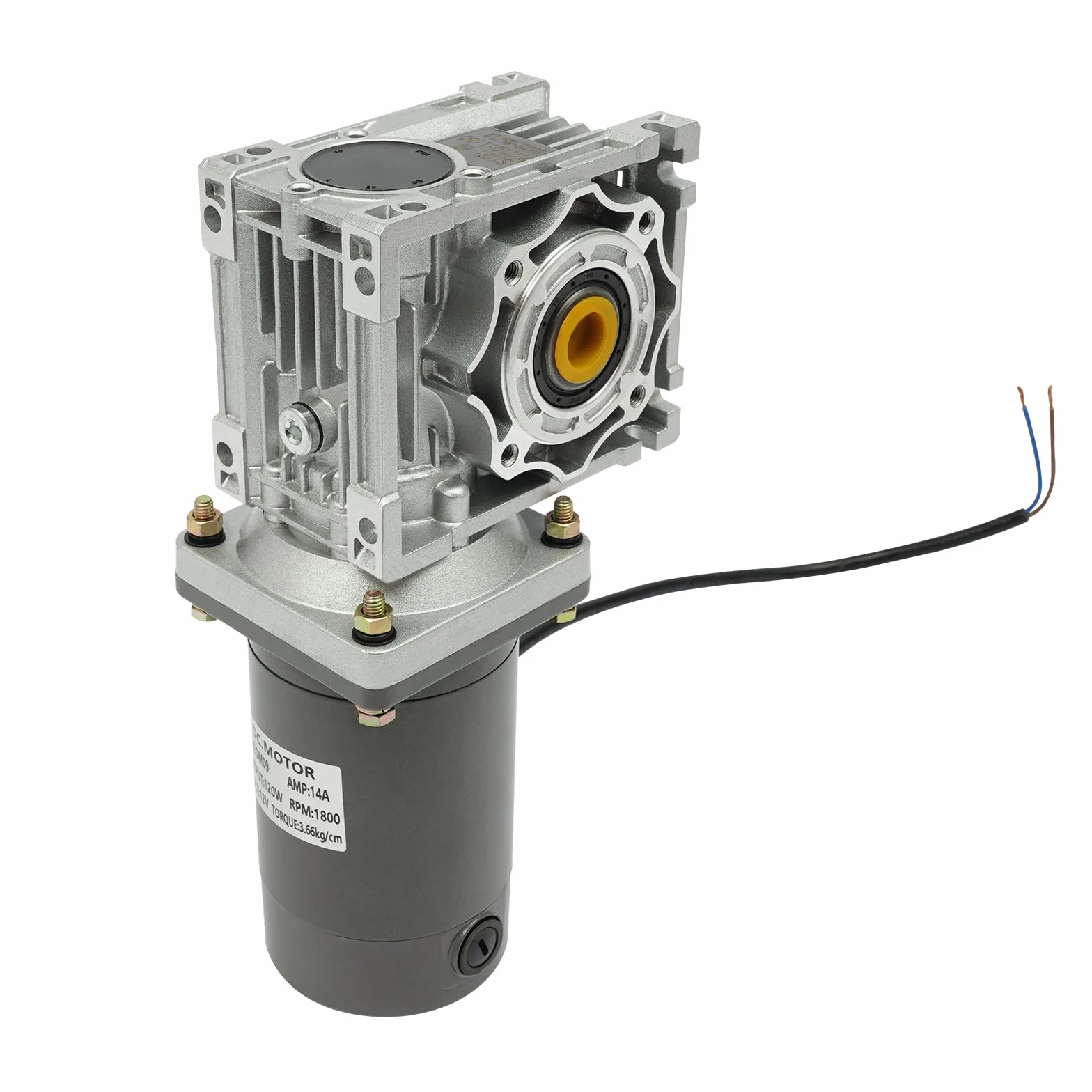 Motor de engranaje helicoidal de 12 V CC, 120 W, 1800 rpm, con función de autobloqueo, motor autobloqueante de alta torsión para barbacoas automáticas/mezcladores/puertas/ventanas