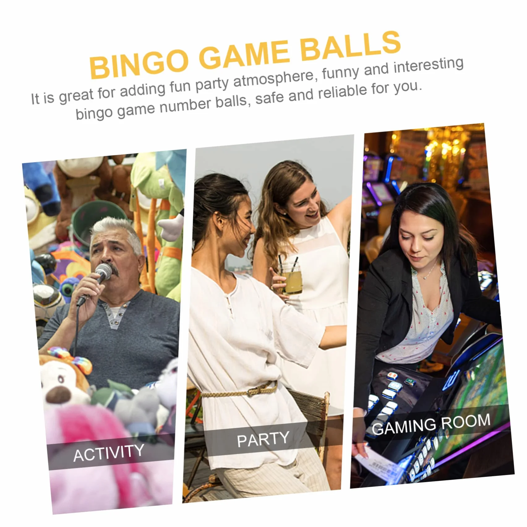 Bolas de Plástico para Bingo Números, Resistentes a Caídas, Ligeras, Juegos de Fiesta