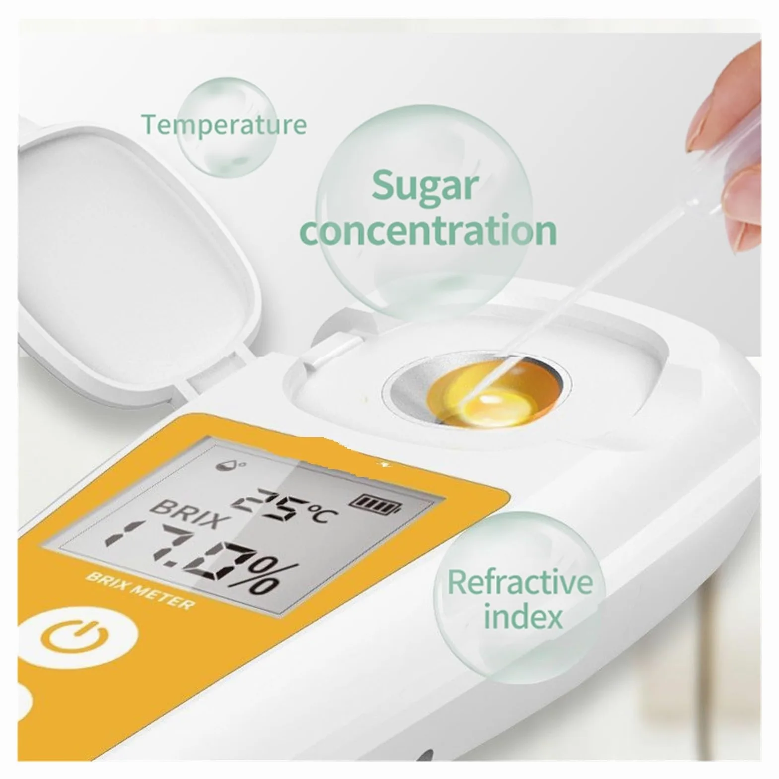 Refractómetro Digital 0-55%, medidor, medidor de Jugo de Frutas, Bebidas, Contenido de azúcar, Instrumento de medición, medidor de azúcar