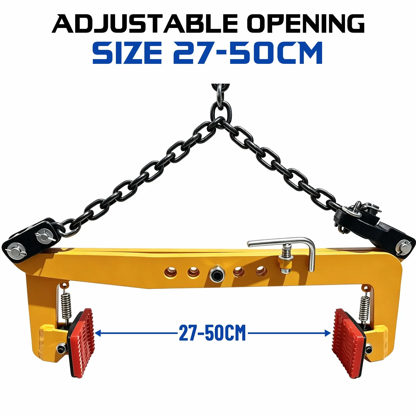 Pinza para Piedras con Cadena, Alicates de Desplazamiento | Capacidad de Carga 350 kg, Gato de Piedra, Diámetro de Apertura Ajustable 27-50 cm