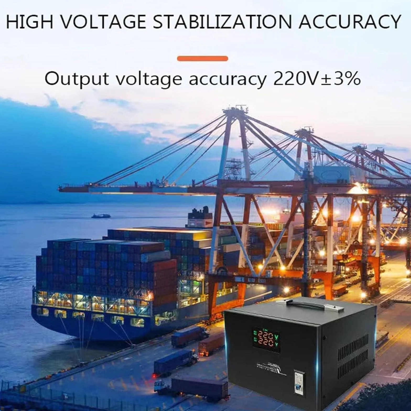 Estabilizador voltaje electrónico, estabilizador voltaje completamente automático 1000W-10000W Estabilizador voltaje electrodomésticos alta potencia, transformador voltaje CA,5000W-220V