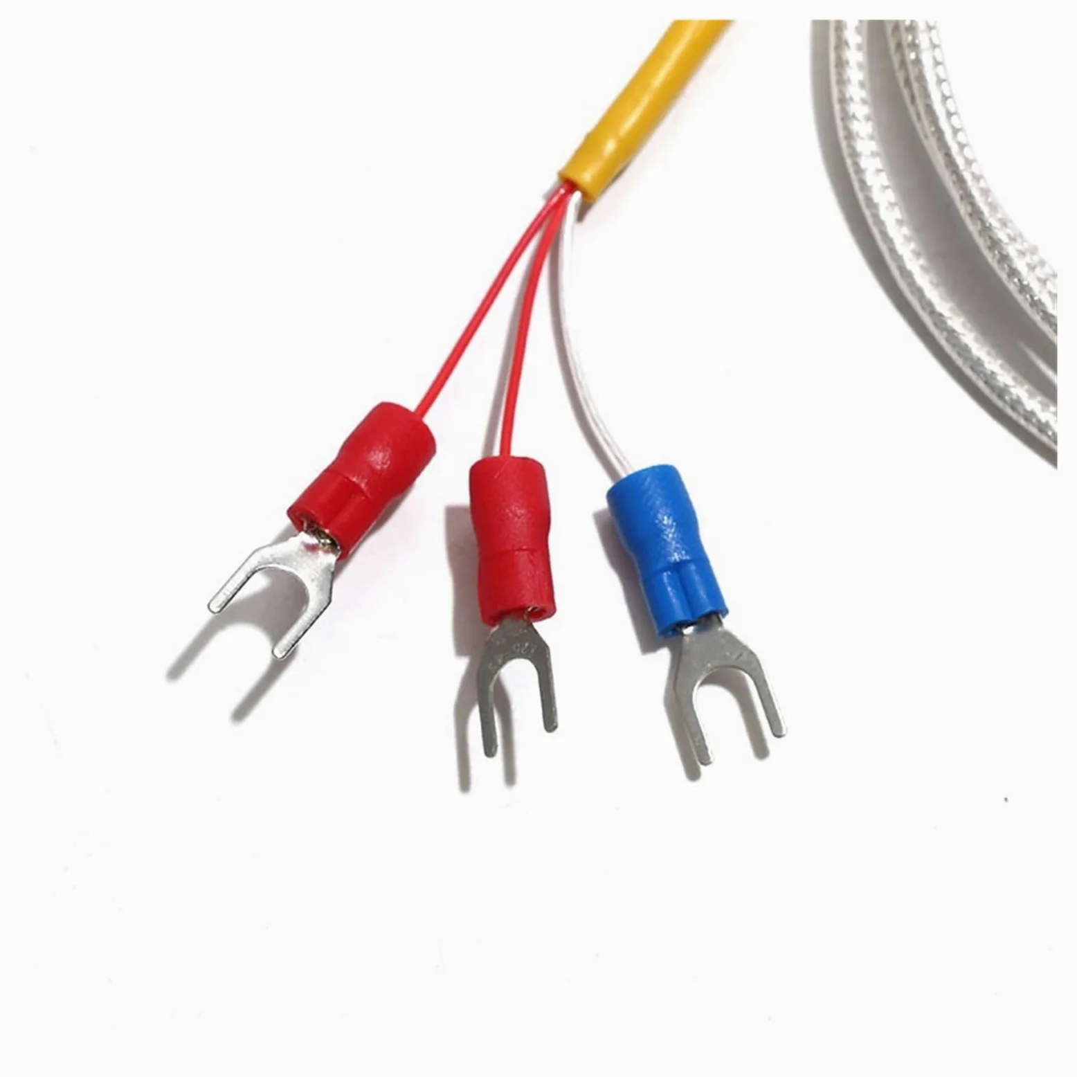 1 unidad tipo K/PT100 Sensor de temperatura de parche de medición de superficie pegada sonda SUS304 resistente al agua con cinta de lámina de cobre | PT100 Cable 10m