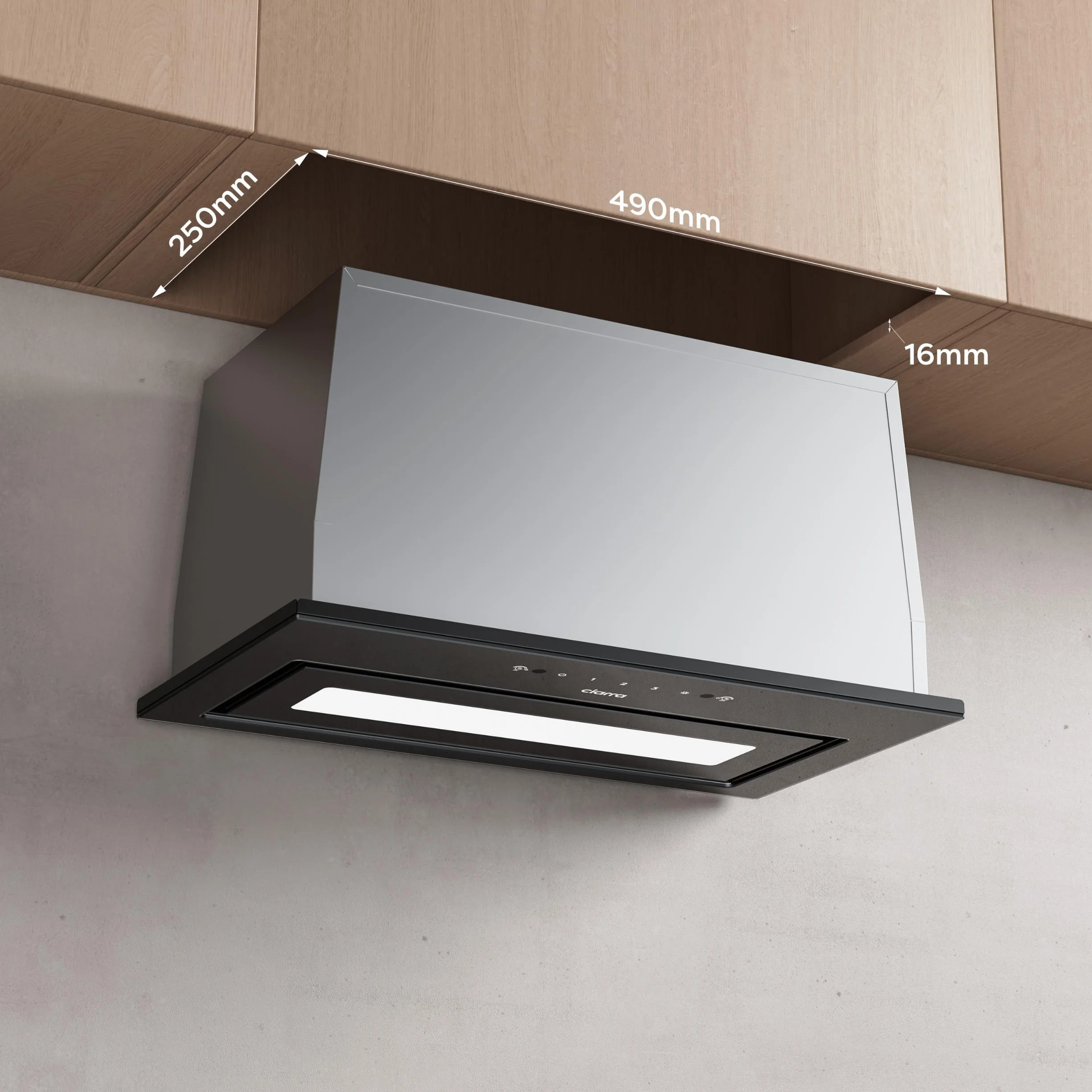 Campana Extractora Encastrable Ciarra CBCB5931B 460 m³/h Clase A 52cm 3 Velocidades Control por Gestos Acero Inoxidable Negro