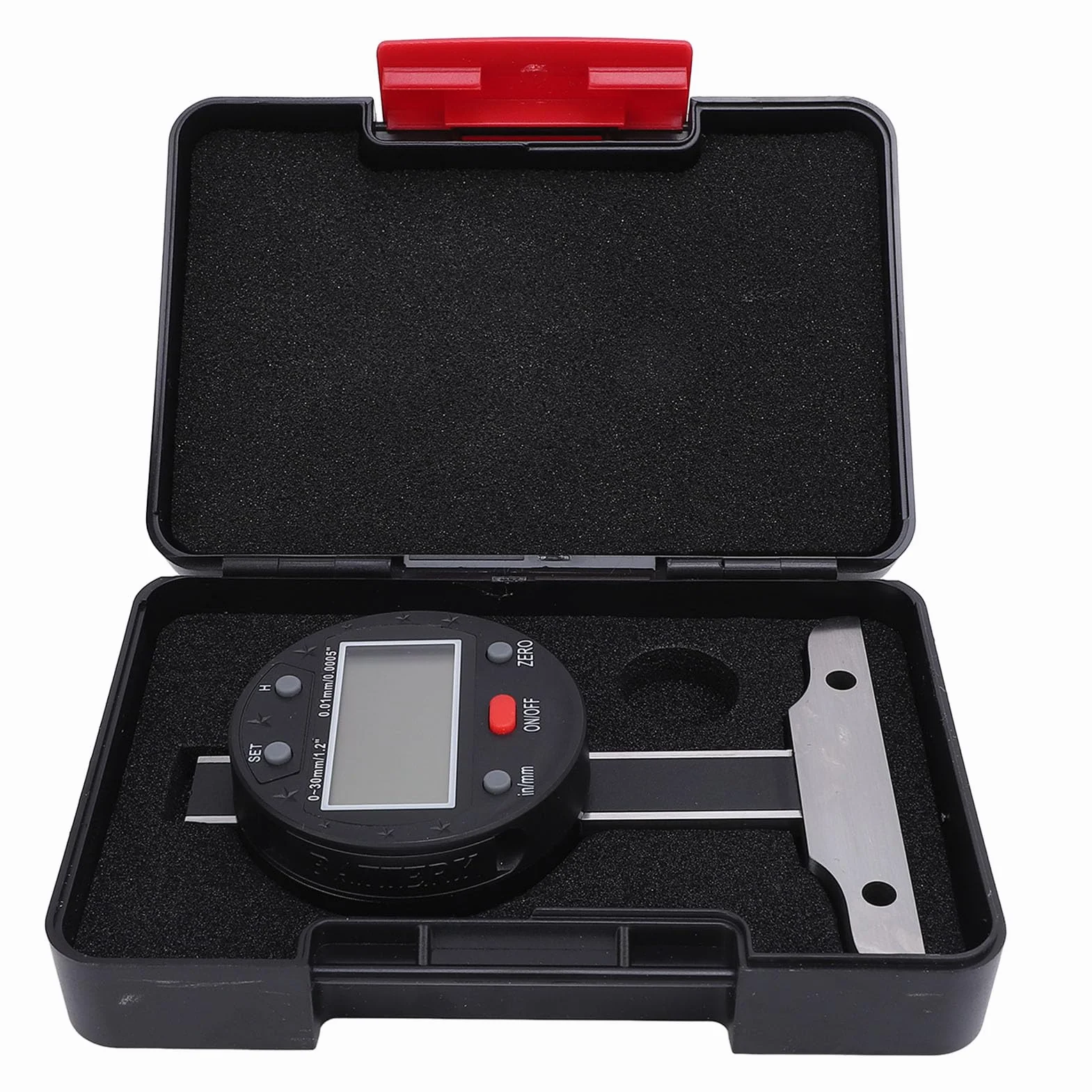 Medidor de profundidad digital Medidor de profundidad electrónico de 0 30 mm con pantalla LCD de alta precisión Puertos USB para medición en taller Acero aleado Construcción de