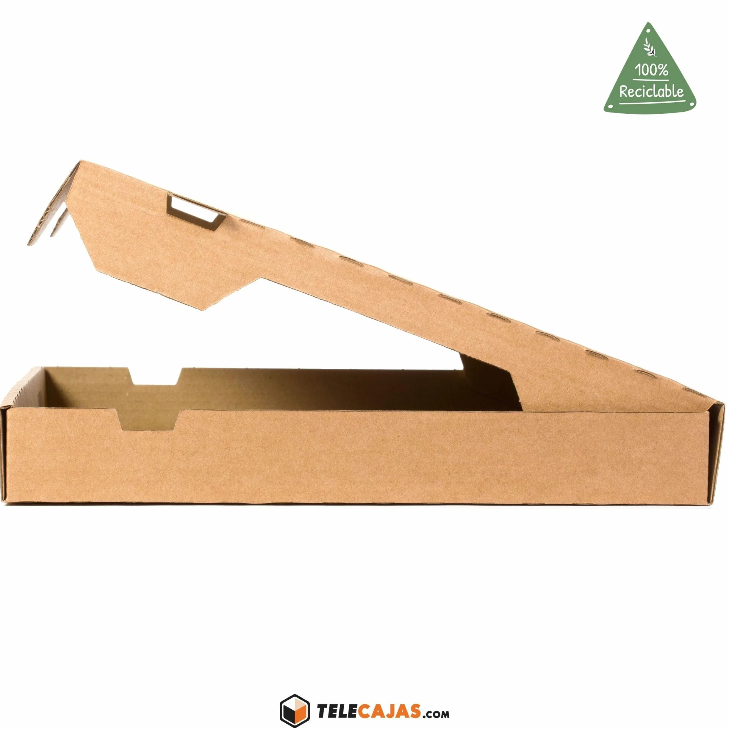 TELECAJAS | 50 Cajas Pizza 40 cm Anónima | Cuadrada Marrón Robusto Kraft Anónimas | Pack de 50