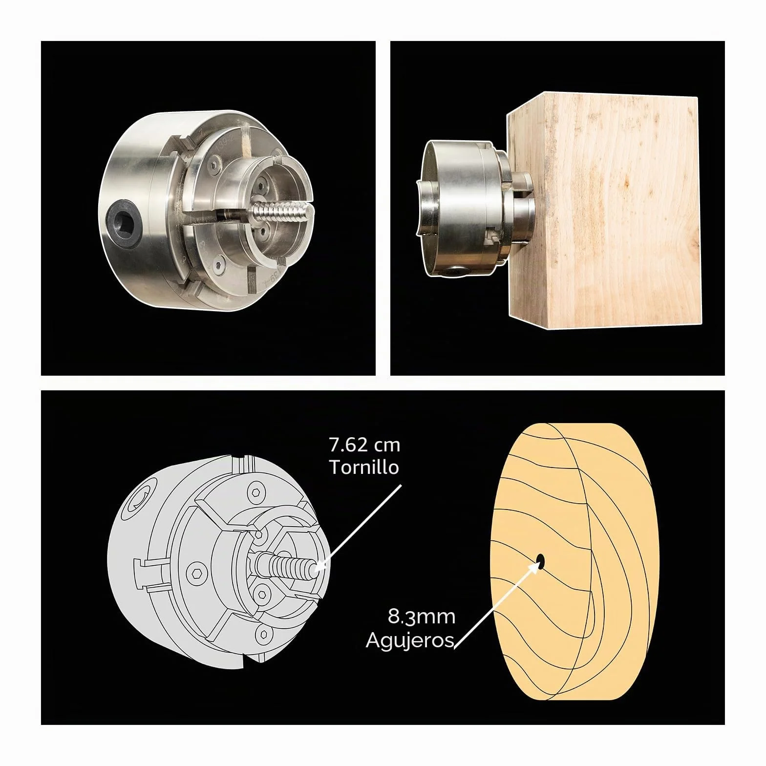 Mandril de Torno Diámetro del Portabrocas 100mm Mandril autocentrante para mandril de torno M33 y M18(1)