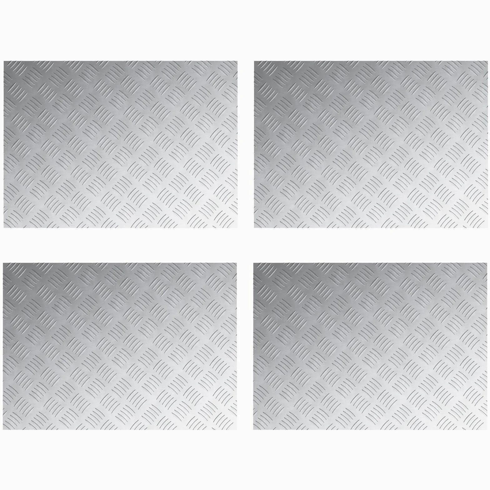 Homgoday Placas de Aluminio Antideslizantes con Diseño de Checker, 4 Piezas, 70x50 cmPlaca de Aluminio,Chapa Estampada, estriados, Aluminio